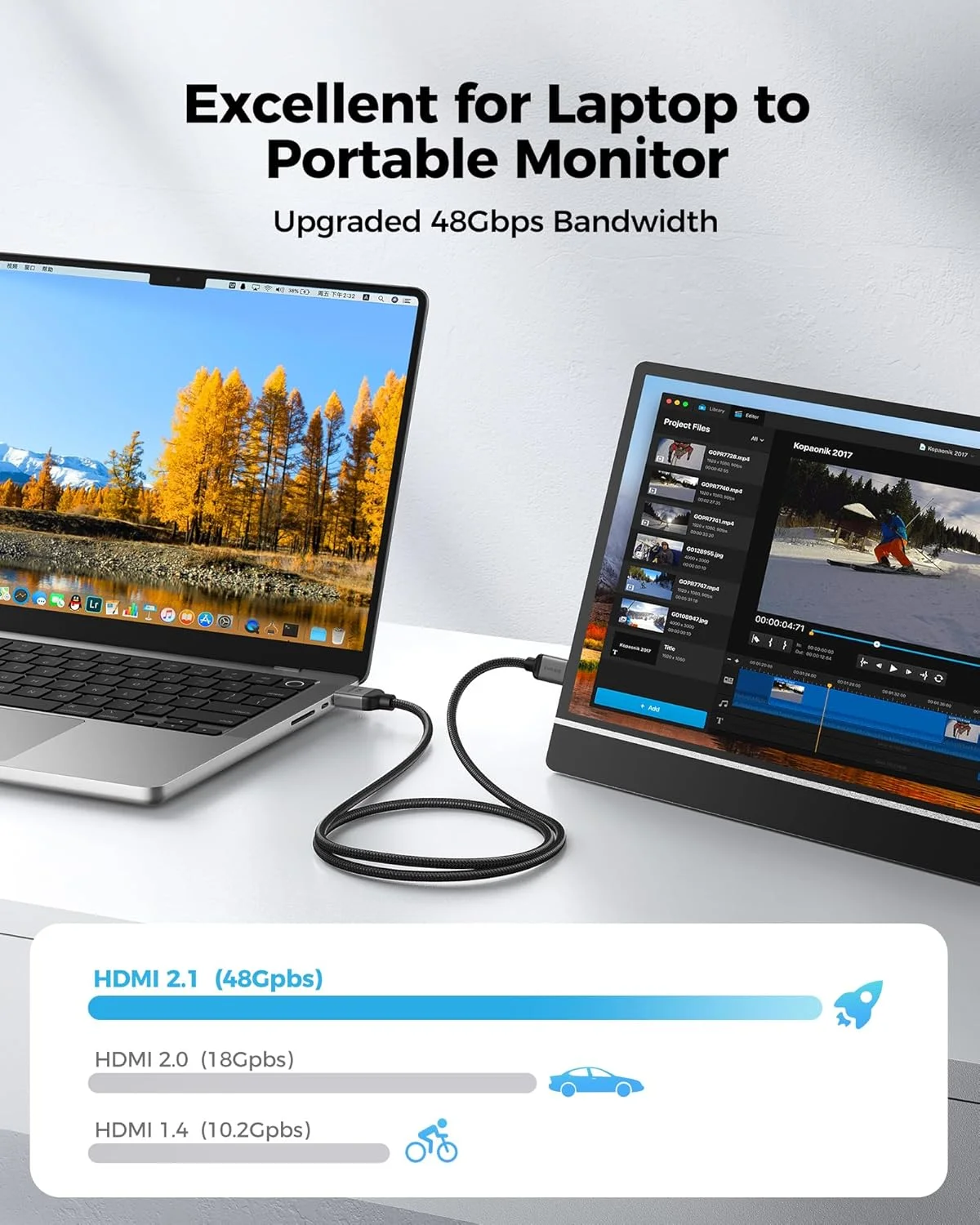 کابل مینی HDMI به HDMI سیلکلند 8K 4K طول 30 سانتی متر، کابل مینی HDMI 2.1 [8K 60Hz, 4K@240Hz 144Hz 120Hz، بافت ارتقا یافته] 48 گیگابیت بر ثانیه، سازگار با دوربین، فیلمبردار، لپ تاپ، تبلت، مانیتور، رزبری پای زیرو