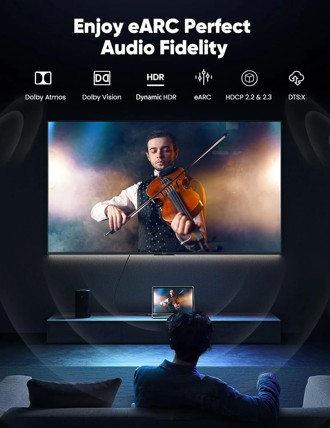 کابل HDMI 2.1 اسنوکیدز 10K 8K طول 3 متر، بسته 2 عددی، سرعت فوق العاده بالای 48 گیگابیت بر ثانیه، پشتیبانی از 8K@60Hz و 4K@120Hz، HDCP 2.2&2.3، eARC، HDR پویا، سازگار با Roku TV/HDTV/PS5/Blu-ray کابل HDMI 2.1 اسنوکیدز 10K 8K طول 3 متر، بسته 2 عددی، سرعت فوق العاده بالای 48 گیگابیت بر ثانیه، پشتیبانی از 8K@60Hz و 4K@120Hz، HDCP 2.2&2.3، eARC، HDR پویا، سازگار با Roku TV/HDTV/PS5/Blu-ray