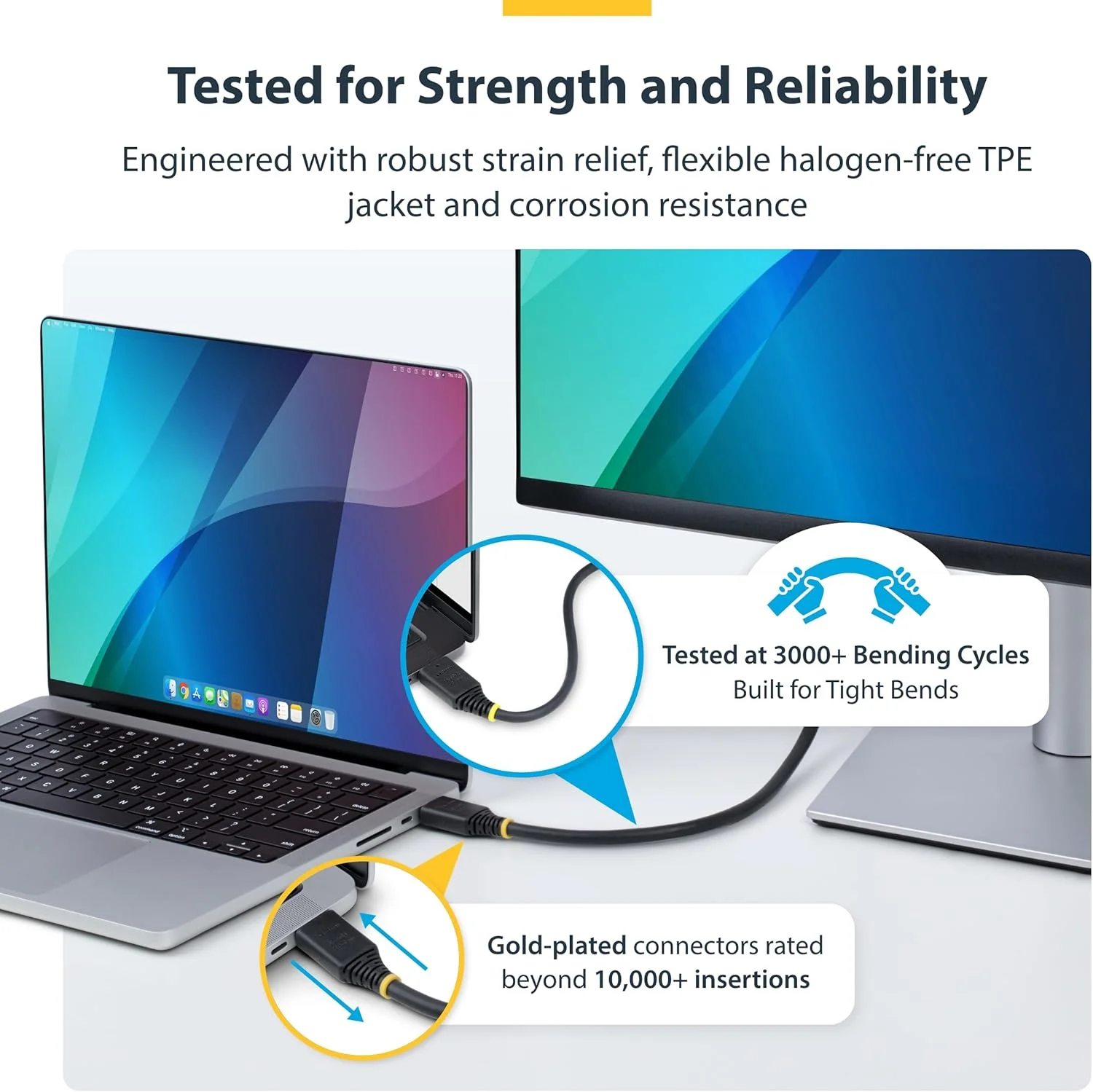 کابل HDMI بسیار پرسرعت 50 سانتی‌متری (1.6 فوت) StarTech.com، 8K 60Hz/4K 120Hz، کابل HDMI 2.1 با HDR10+ / eARC، 48Gbps