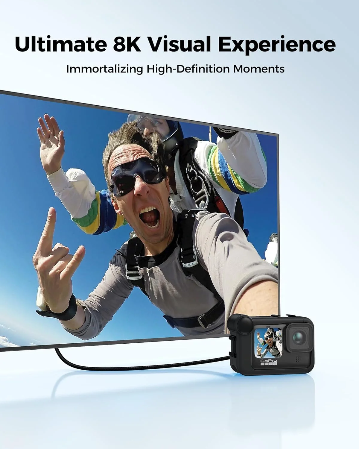 کابل میکرو HDMI به HDMI سیلکلند 8K 4K طول 2 متر، آداپتور میکرو HDMI 2.1 [8K@60Hz، 4K@240Hz 144Hz 120Hz] 6K 5K، 48Gbps، HDR، سازگار با Samsung G8,G9، دوربین، Raspberry Pi 5 4، GoPro Hero، Cam Link