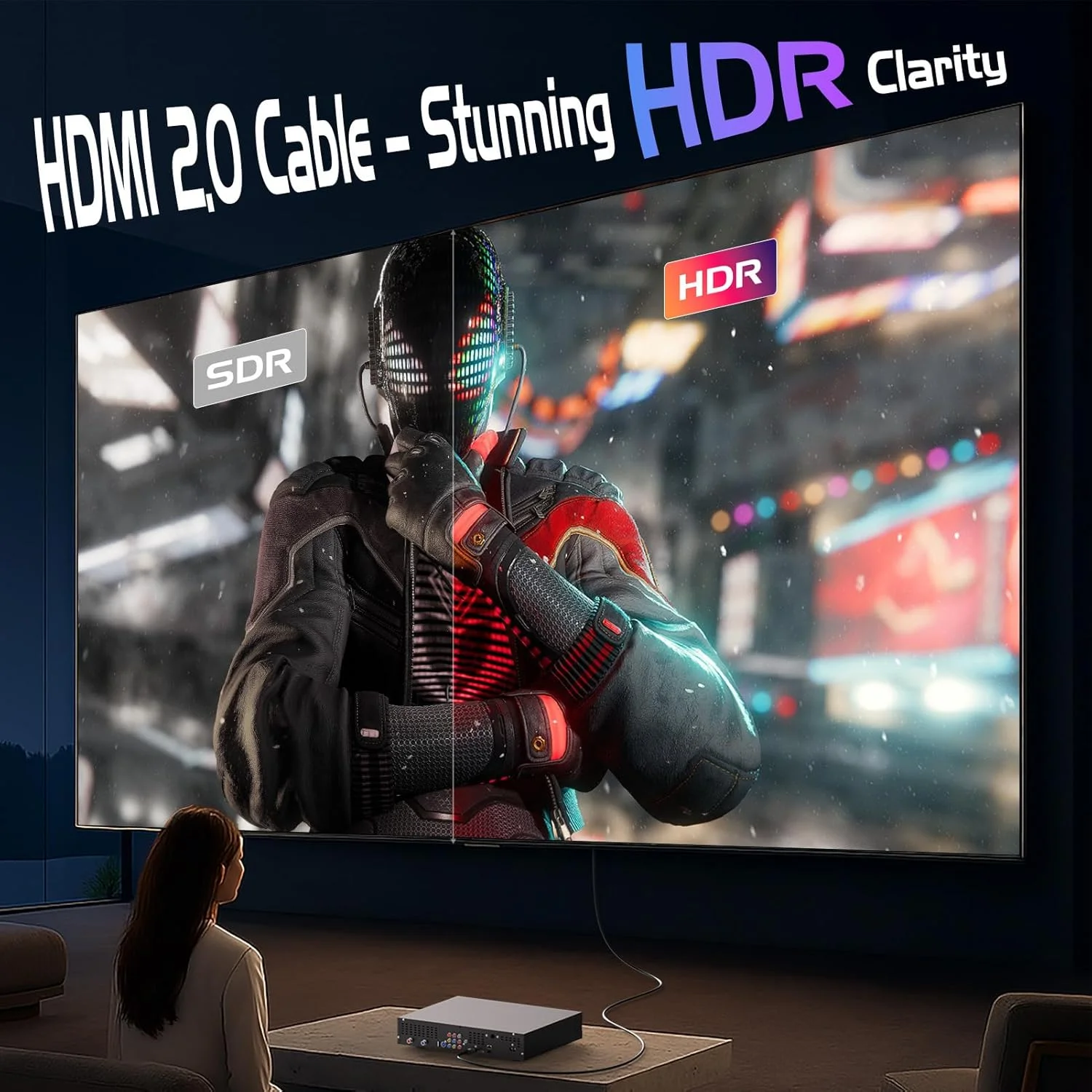 کابل HDMI شش فوتی بسته چهارتایی، کابل HDMI 2.0 پرسرعت 4K با پوشش محافظ، شش فوت با HDR، اترنت/ARC، سازگار با 3D، HDCP 2.2 - سازگار با کامپیوتر، مانیتور، Roku/LG TV، PS4/PS5، Xbox، Switch، ساندبار، مانیتور قابل حمل