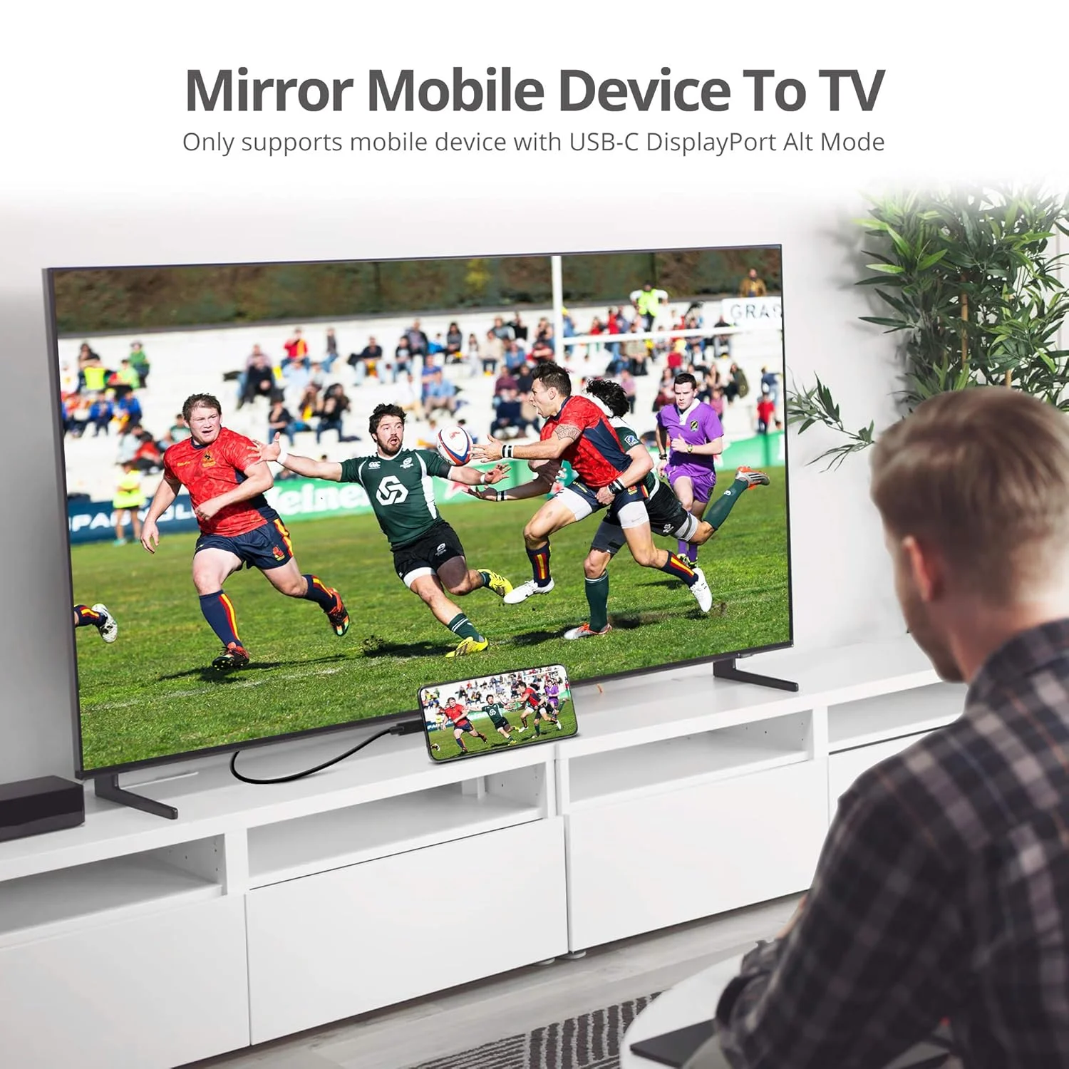 کابل فعال USB-C به HDMI با طول 2 متر SIIG، HDMI 2.0 4K60 HDR، قابل حمل برای لپ‌تاپ‌های ویندوز و مک، گوشی‌های هوشمند و تبلت، حالت USB-C DP Alt مورد نیاز (CB-TC0J11-S1)