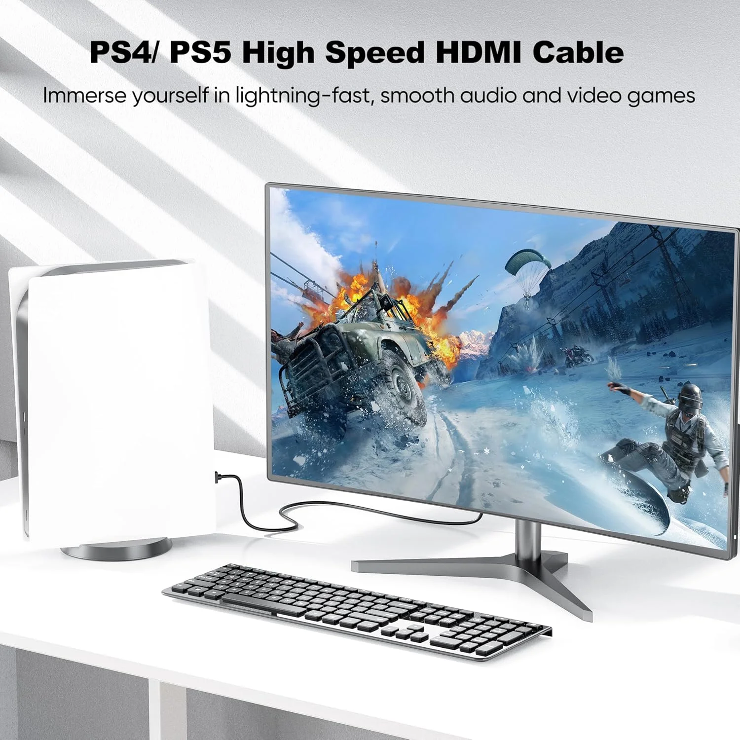 کابل HDMI کوتاه کوچک 30 سانتی متری، بسته 2 عددی، کابل HDMI 2.0 محافظت شده با روکش بافته شده (4K@60Hz, 2K@144/120Hz) با پشتیبانی از 3D, HDR, ARC, HDCP 2.2 برای کامپیوتر، مانیتور، تی وی باکس، PS4/5,KVM، دوربین، داکینگ، سوئیچر