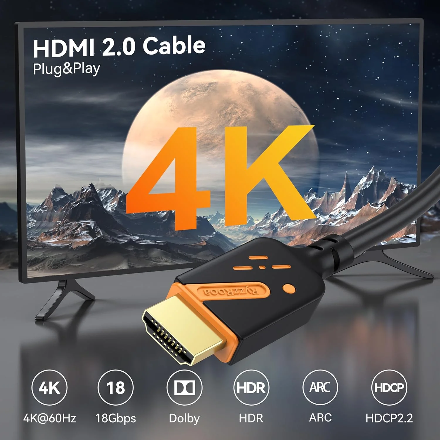کابل کوتاه HDMI یک فوتی، بسته 5 عددی، کابل HDMI 2.0 پرسرعت 18 گیگابیت بر ثانیه نر به نر، 4K@60Hz، 2K@144Hz، ARC، HDCP2.2، 3D برای ساندبار، تلویزیون، PS5/4، لپ تاپ، مانیتور، دوربین و غیره (نارنجی) کابل کوتاه HDMI یک فوتی، بسته 5 عددی، کابل HDMI 2.0 پرسرعت 18 گیگابیت بر ثانیه نر به نر، 4K@60Hz، 2K@144Hz، ARC، HDCP2.2، 3D برای ساندبار، تلویزیون، PS5/4، لپ تاپ، مانیتور، دوربین و غیره (نارنجی)