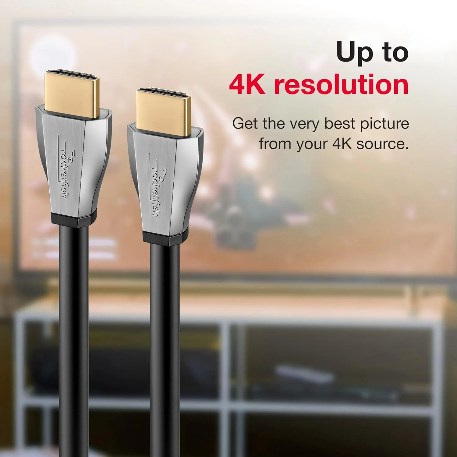 کابل HDMI راکت فیش 1.2 متری 18 گیگابیت بر ثانیه Ultra HD 4Kx2K 1080p