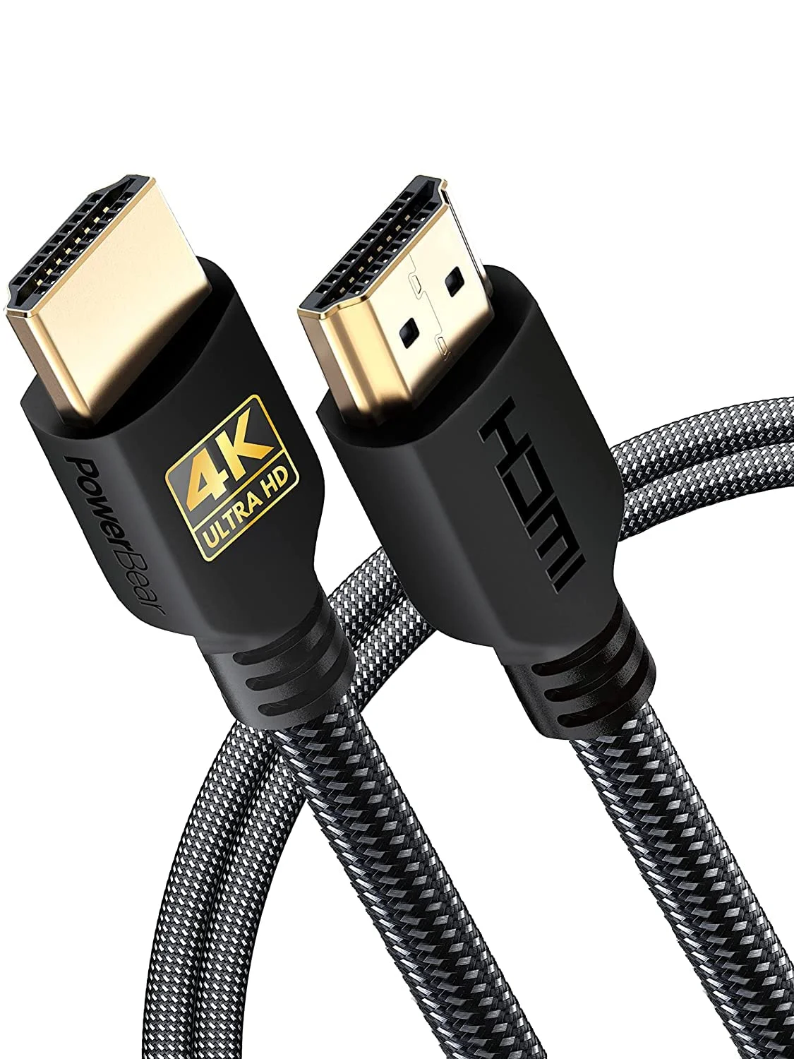 کابل HDMI 4K پاور بیر، 1.8 متری | سرعت بالا، روکش نایلونی بافته شده و اتصالات طلایی، 4K با نرخ 60 هرتز، Ultra HD، 2K، 1080P، ARC و CL3 | برای لپ تاپ، مانیتور، PS5، PS4، Xbox One، Fire TV، Apple TV و غیره