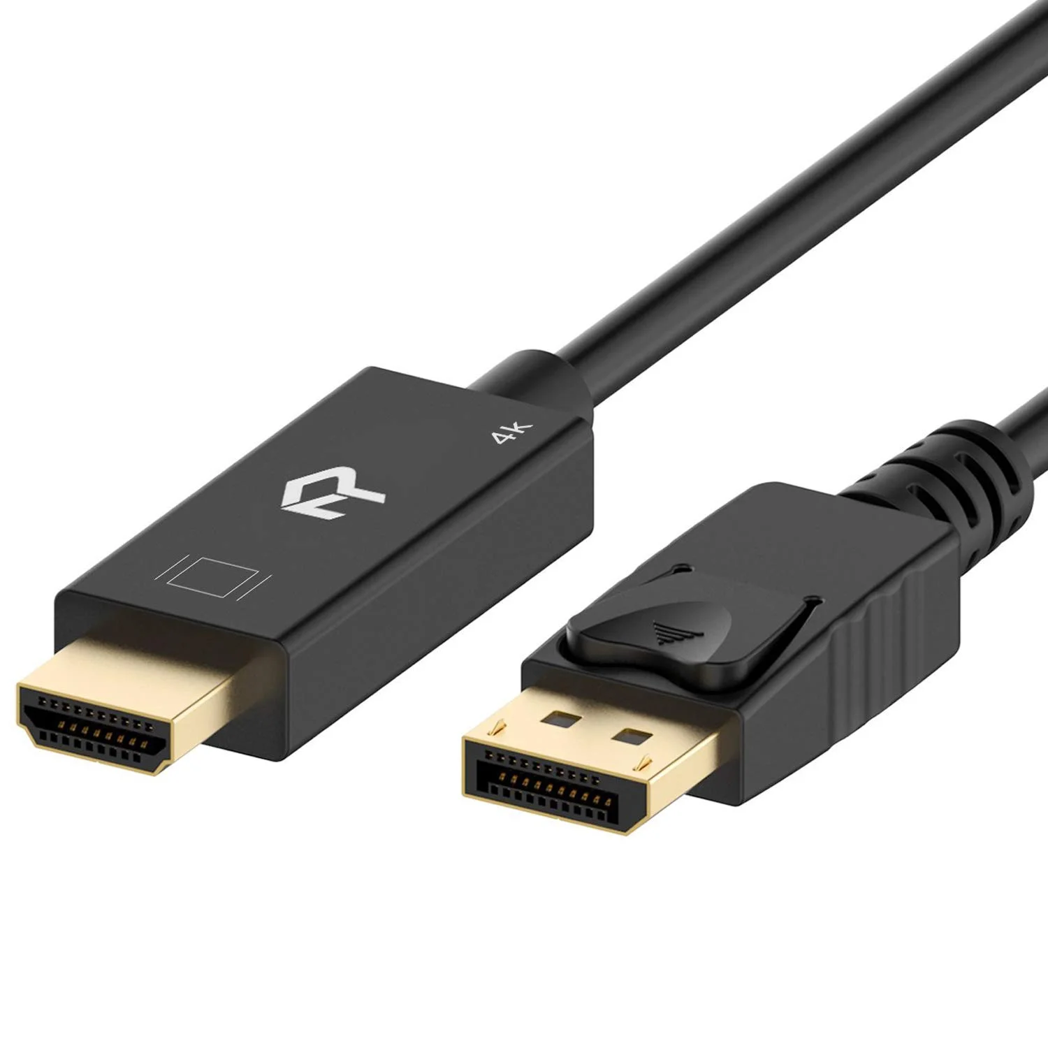 کابل DisplayPort (DP) به HDMI رنکی، آماده برای رزولوشن 4K، طول 1.8 متر (مشکی)