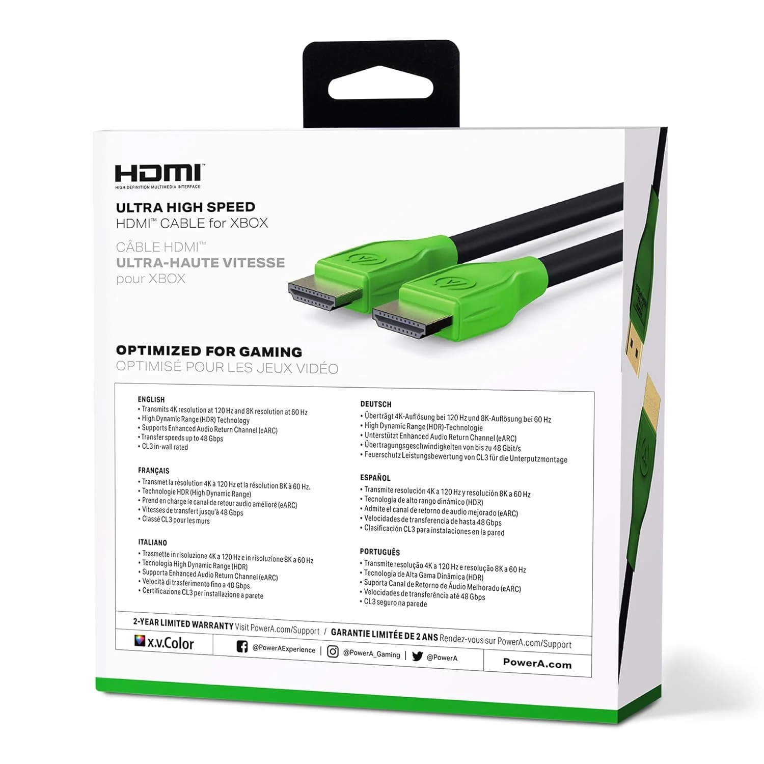 کابل HDMI فوق العاده پرسرعت PowerA برای Xbox Series X|S، کابل HDMI 2.1، Xbox، دارای مجوز رسمی کابل HDMI فوق العاده پرسرعت PowerA برای Xbox Series X|S، کابل HDMI 2.1، Xbox، دارای مجوز رسمی