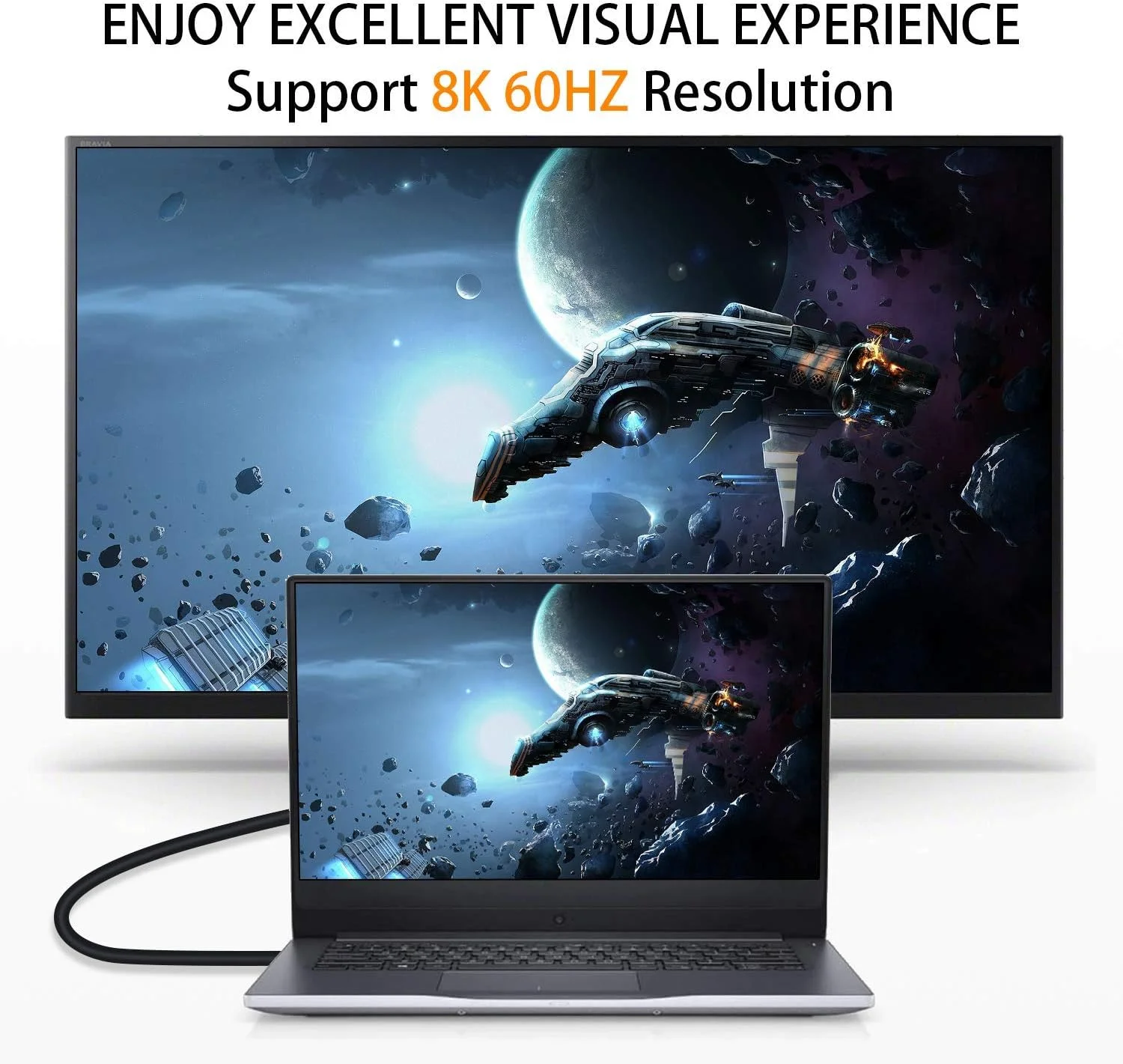 کابل افزایش طول HDMI پوییکات 8K، آداپتور کابل HDMI 2.1 نر به ماده زاویه راست 90 درجه کوتاه 48 گیگابیت بر ثانیه با ویدئو 8K@60Hz و HDR سه بعدی برای تلویزیون/ایکس باکس/PS4/PS5 (راست نر/ماده)، 0.5 فوت