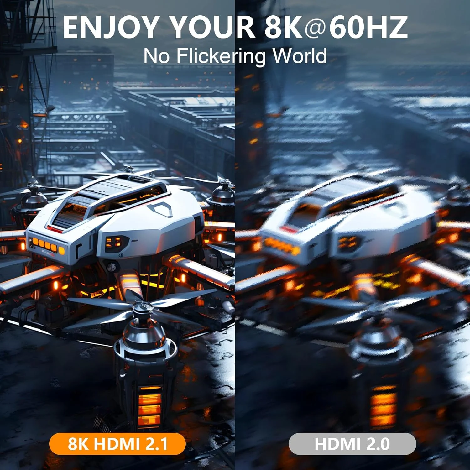 کابل HDMI 2.1 پاور بیر 10K 8K طول 3 فوت | سرعت بالا 48 گیگابیت بر ثانیه 4K@120Hz سیم بافته 144Hz 8K@60Hz, eARC, HDR 10 پویا، برای لپ تاپ، مانیتور، PS5، PS4، Xbox One، Fire TV، Apple TV کابل HDMI 2.1 پاور بیر 10K 8K طول 3 فوت | سرعت بالا 48 گیگابیت بر ثانیه 4K@120Hz سیم بافته 144Hz 8K@60Hz, eARC, HDR 10 پویا، برای لپ تاپ، مانیتور، PS5، PS4، Xbox One، Fire TV، Apple TV