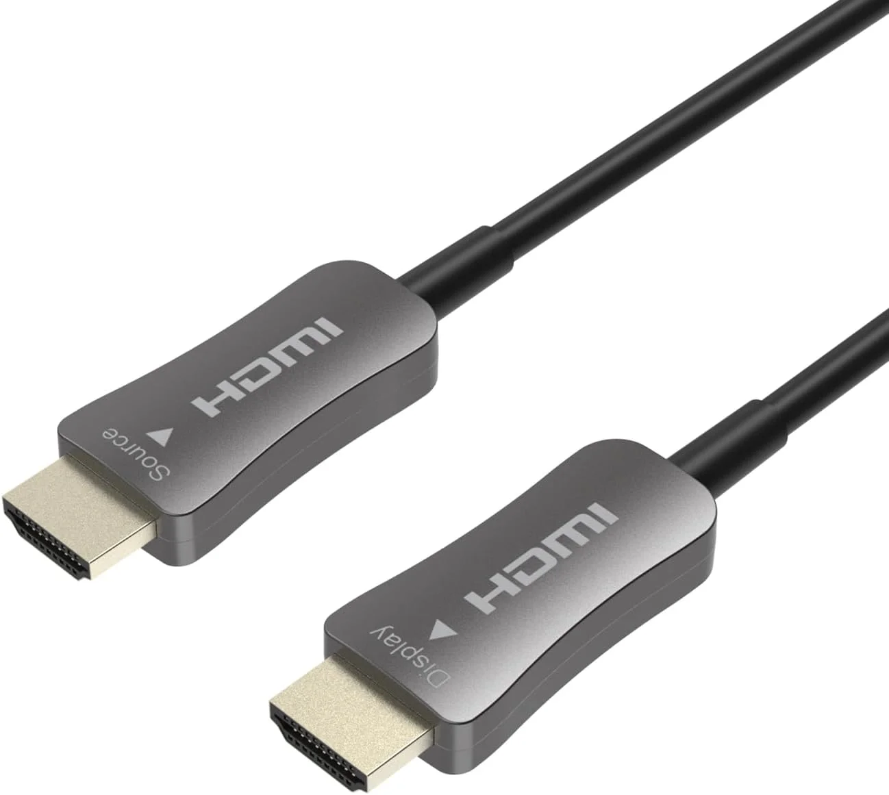 کابل HDMI 2.1 اُری 8K طول 75 متر - کابل فیبر نوری فعال AOC، پهنای باند 48 گیگابیت بر ثانیه، 8K@60Hz، 4K@120Hz، HDR10+، eARC، HDCP 2.3، بدون تداخل الکترومغناطیسی، کانکتورهای روکش طلا، روکش بافته شده - فوق العاده برای فواصل طولانی