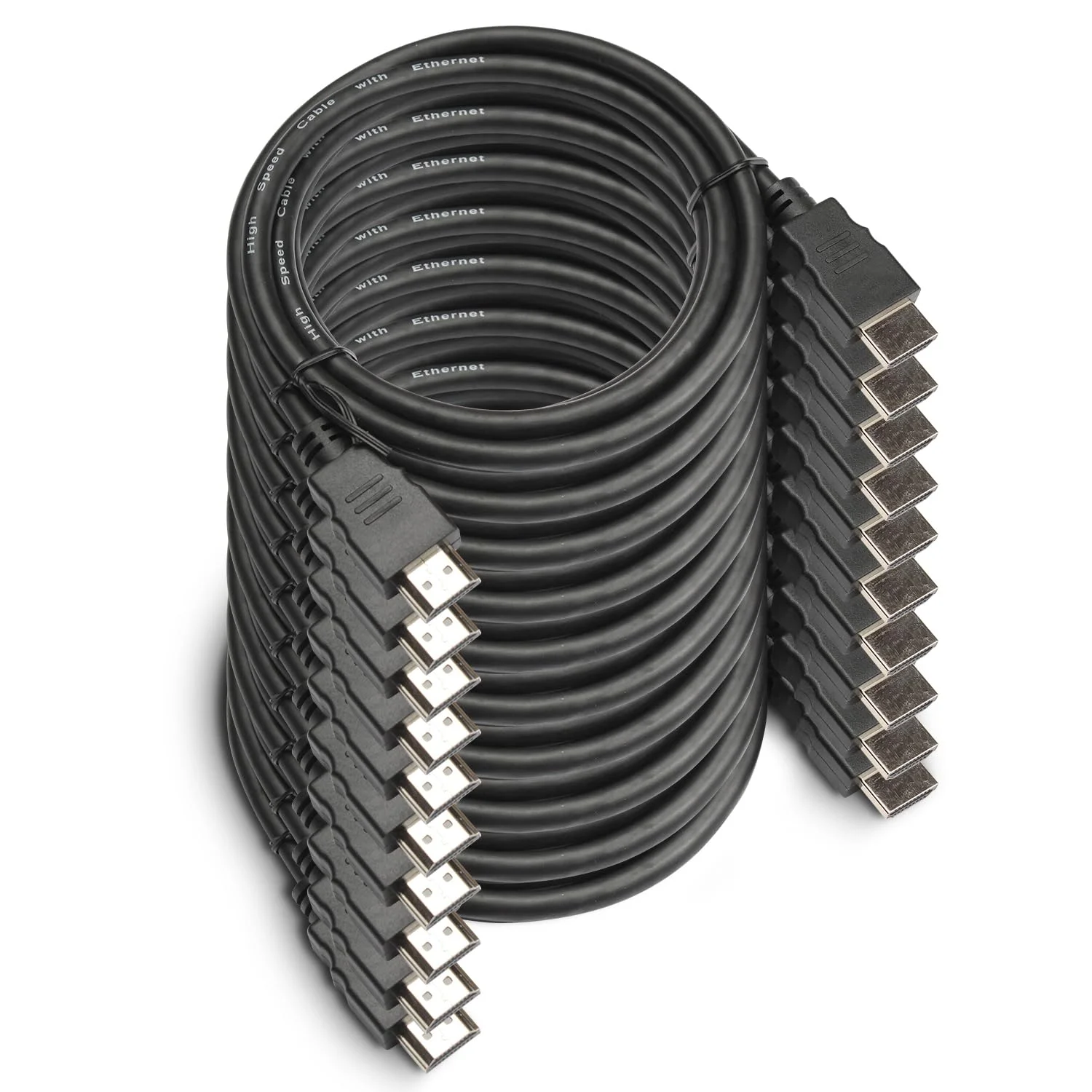 بسته 10 عددی کابل HDMI اوری 1.8 متری – کابل HDMI پرسرعت برای 4K، 3D، اترنت، ARC و 1080p – سازگار با Roku، Blu-ray، Xbox، PS3