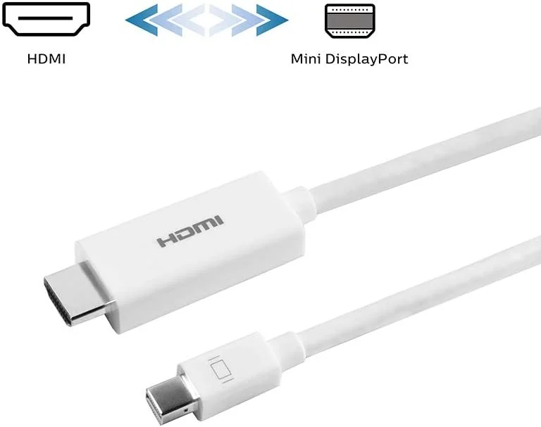 کابل Mini DisplayPort به HDMI فیلیپس، کابل 1.8 متری، سازگار با لپ‌تاپ، تبلت، تلویزیون‌های HDTV، پروژکتور، Full HD 1080p، 4K Ultra HD @ 30Hz، سازگار با مک و کامپیوتر، طراحی جمع و جور، SWV2442N/27