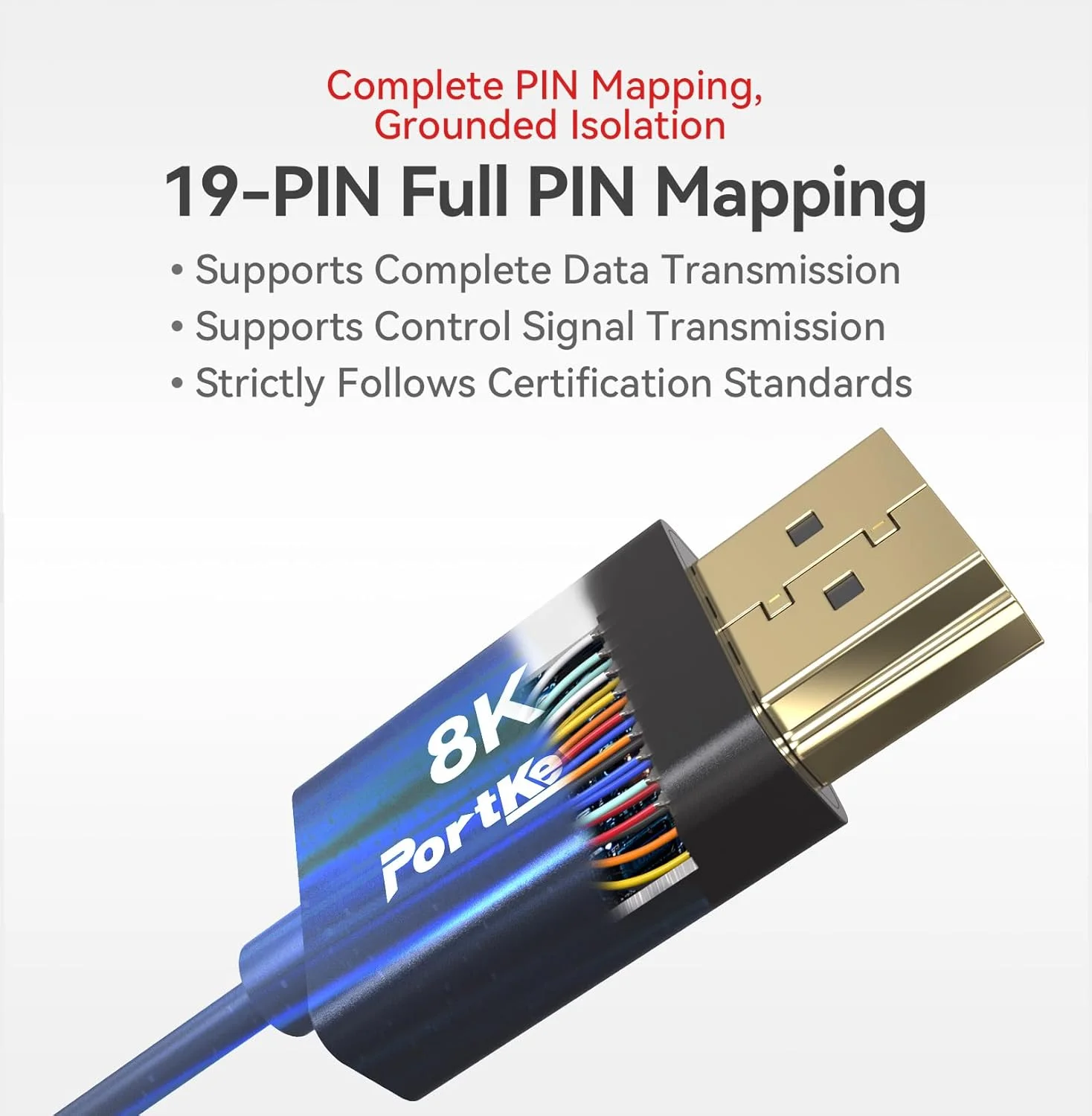 کابل HDMI 8K، کابل کواکسیال 10 هسته ای فوق العاده نازک HDMI پرسرعت، کابل با قطر 2.4 میلی متر، نقشه برداری کامل 19 پین، پشتیبانی از 8K60Hz 4K240Hz برای مانیتور دوربین/PC/TV/بازی (0.5M) کابل HDMI 8K، کابل کواکسیال 10 هسته ای فوق العاده نازک HDMI پرسرعت، کابل با قطر 2.4 میلی متر، نقشه برداری کامل 19 پین، پشتیبانی از 8K60Hz 4K240Hz برای مانیتور دوربین/PC/TV/بازی (0.5M)