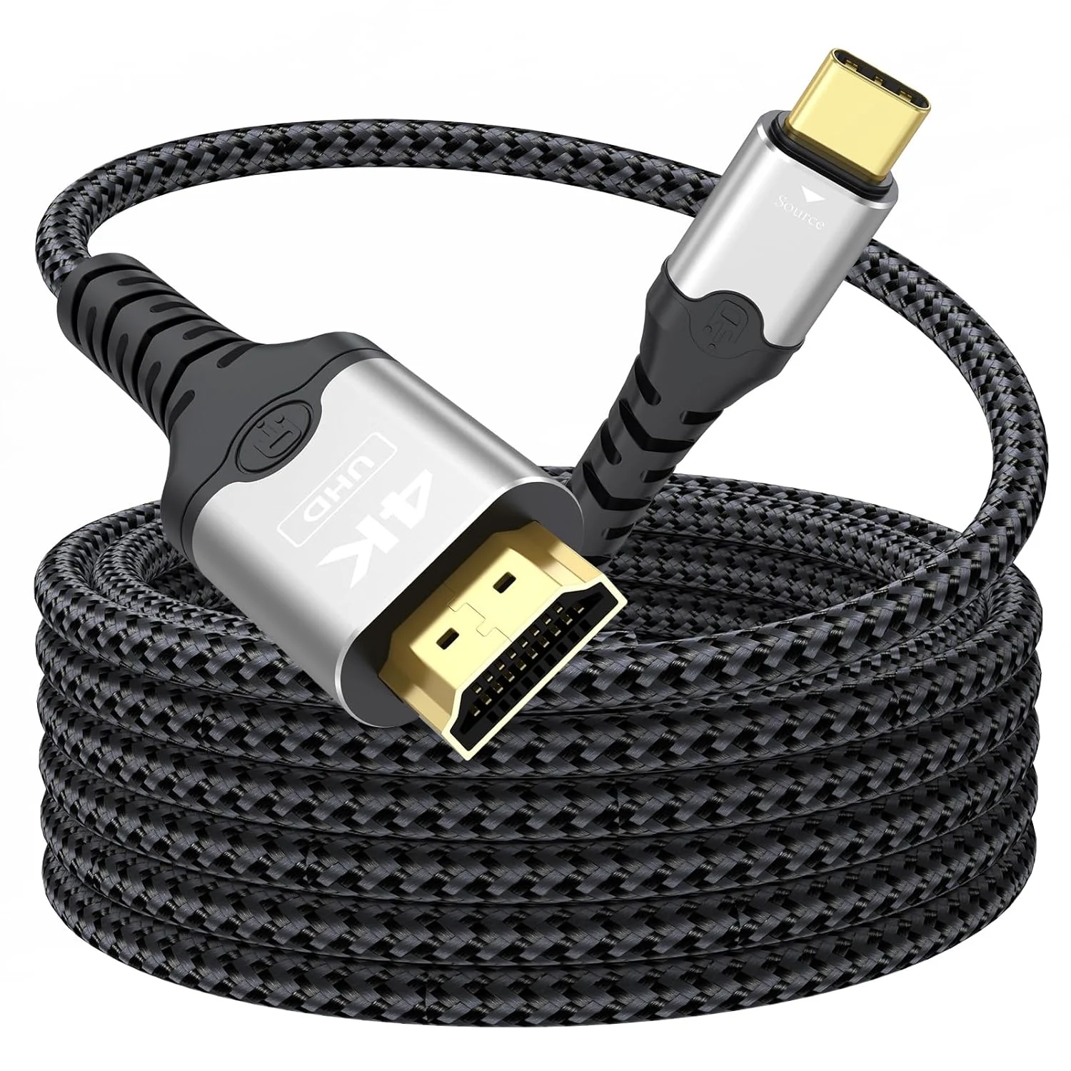 کابل USB-C به HDMI با طول 4.5 متر، 4K@30Hz 1080P@120Hz، کابل یک طرفه Type-C به HDMI برای MacBook iPad Pro/Air، iPhone 17/16/15، Galaxy S25/S24/S23 و گوشی های اندرویدی به تلویزیون، پروژکتور، مانیتور