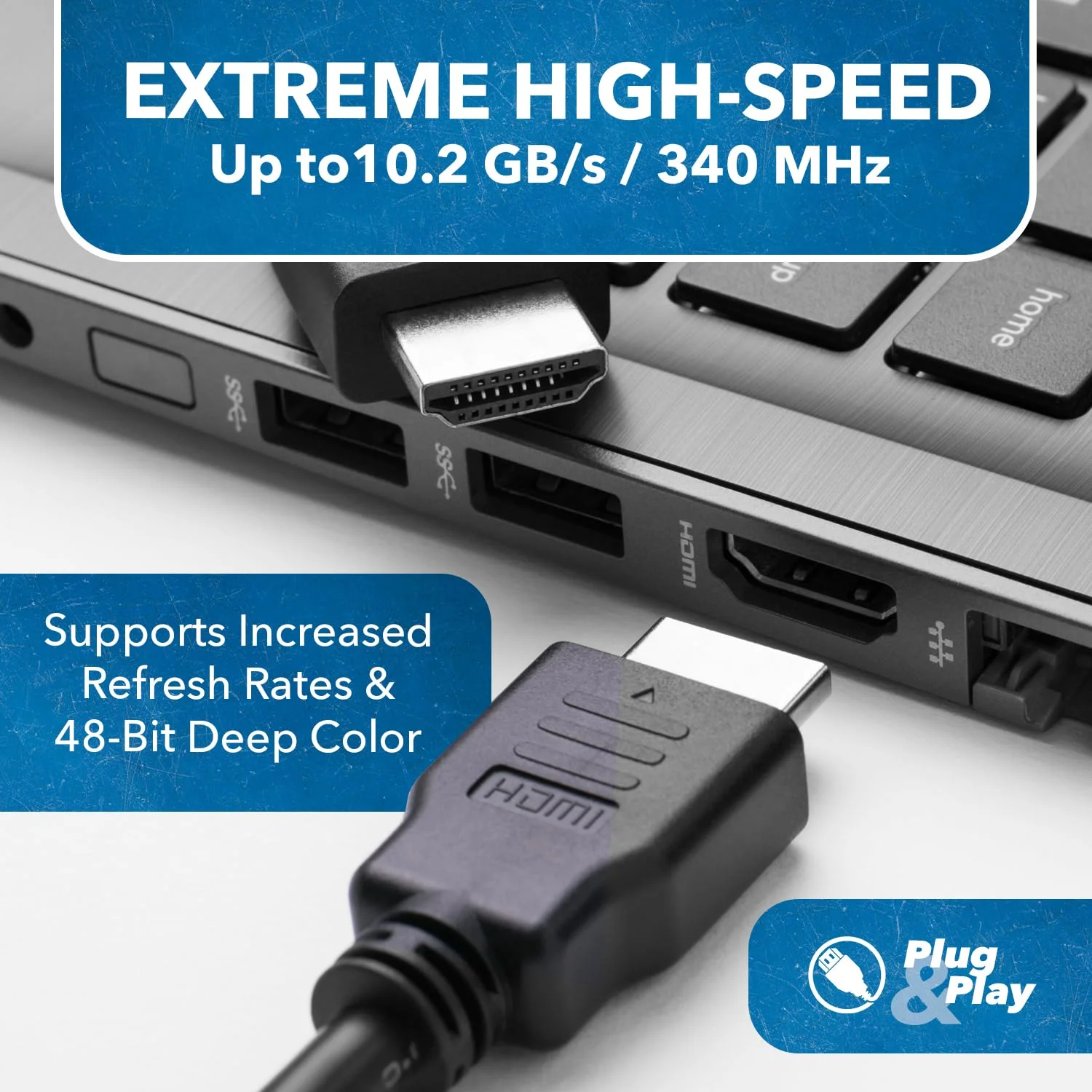 بسته 10 عددی کابل HDMI اوری 1.8 متری – کابل HDMI پرسرعت برای 4K، 3D، اترنت، ARC و 1080p – سازگار با Roku، Blu-ray، Xbox، PS3