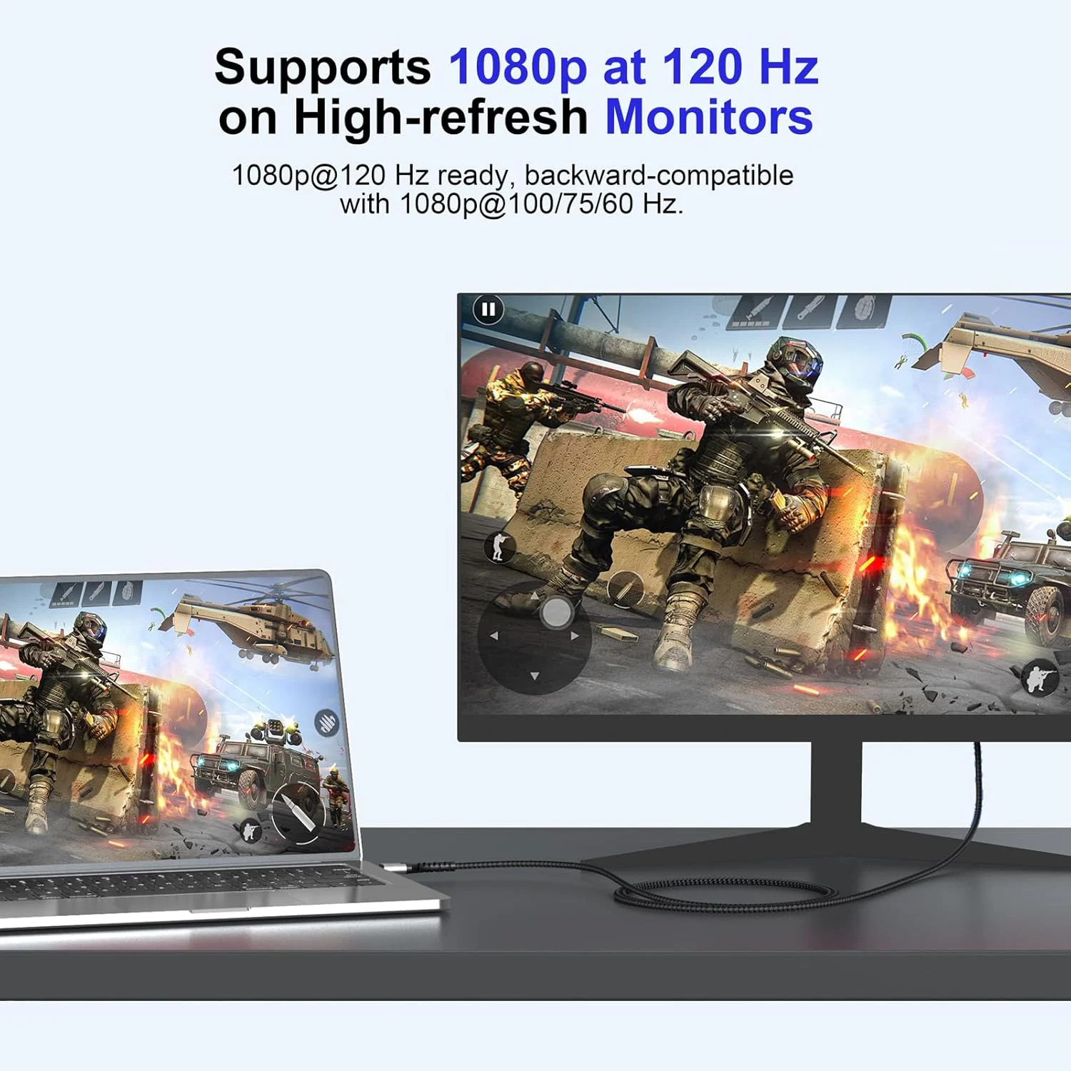 کابل USB-C به HDMI با طول 4.5 متر، 4K@30Hz 1080P@120Hz، کابل یک طرفه Type-C به HDMI برای MacBook iPad Pro/Air، iPhone 17/16/15، Galaxy S25/S24/S23 و گوشی های اندرویدی به تلویزیون، پروژکتور، مانیتور