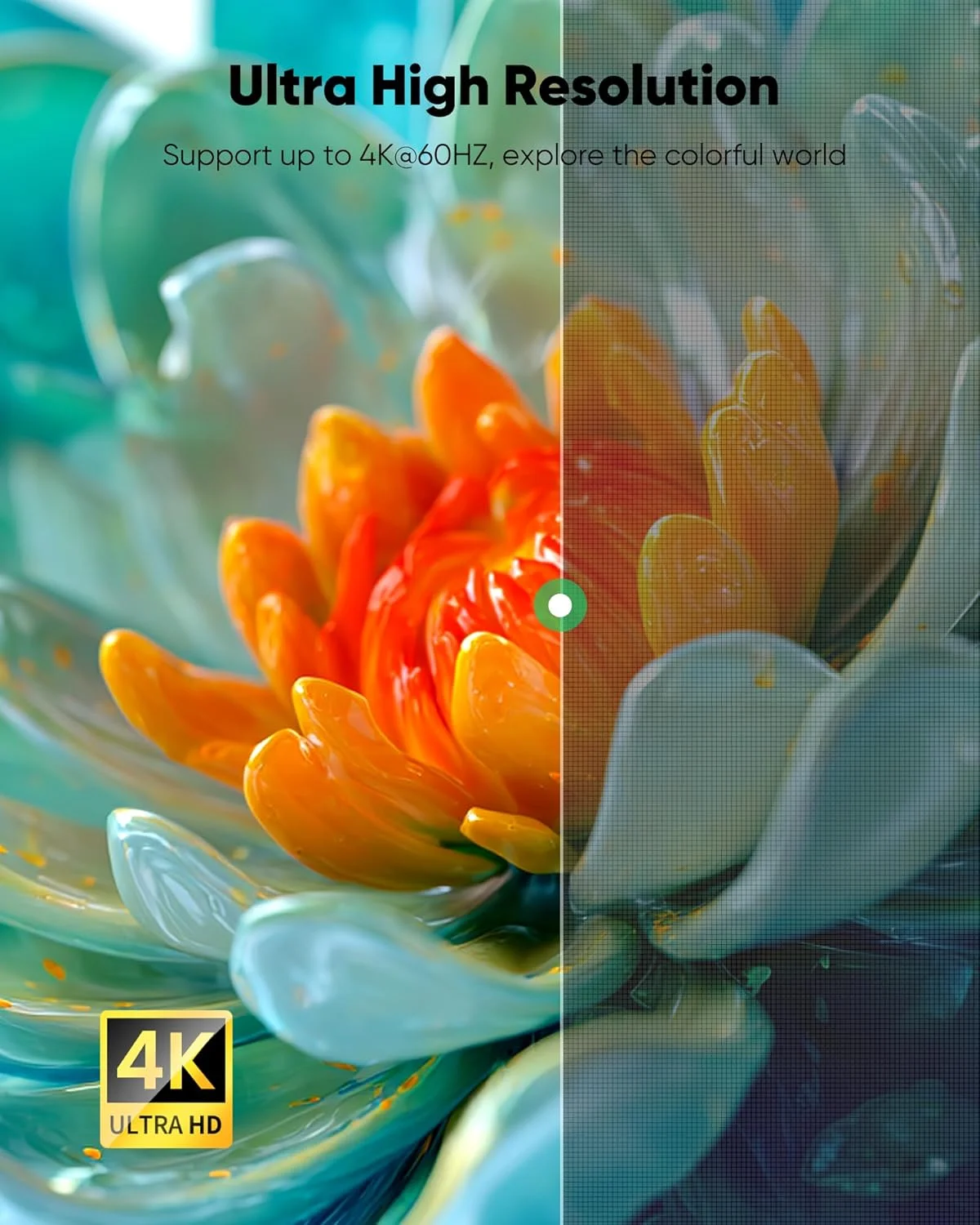 کابل تبدیل میکرو HDMI به HDMI نر 4K با روکش بافته شده نایلونی، پشتیبانی از رزولوشن 4K@60Hz HDR مناسب برای GoPro Hero, Zfc, RPi, A6000, A6300, دوربین، کارت کپچر ویدیو، خاکستری 1.8 متری