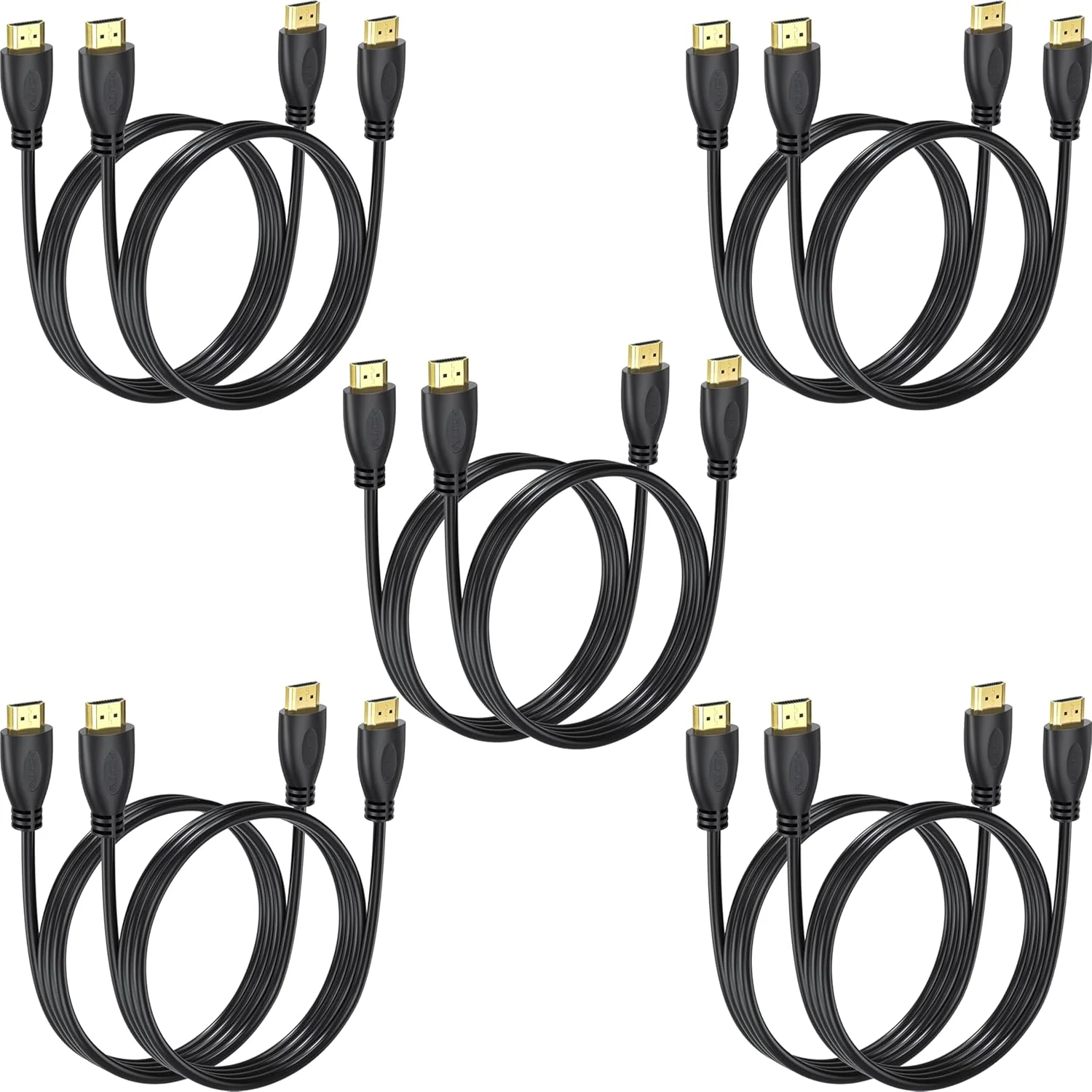 کابل HDMI 4K به طول 6 فوت، بسته 10 عددی، کابل HDMI 2.0 پرسرعت برای HDCP 2.2، HDR، ARC، ساندبار، تلویزیون، PS4، PS5، Xbox، Roku، پخش کننده Bluray، کامپیوتر، مانیتور و موارد دیگر