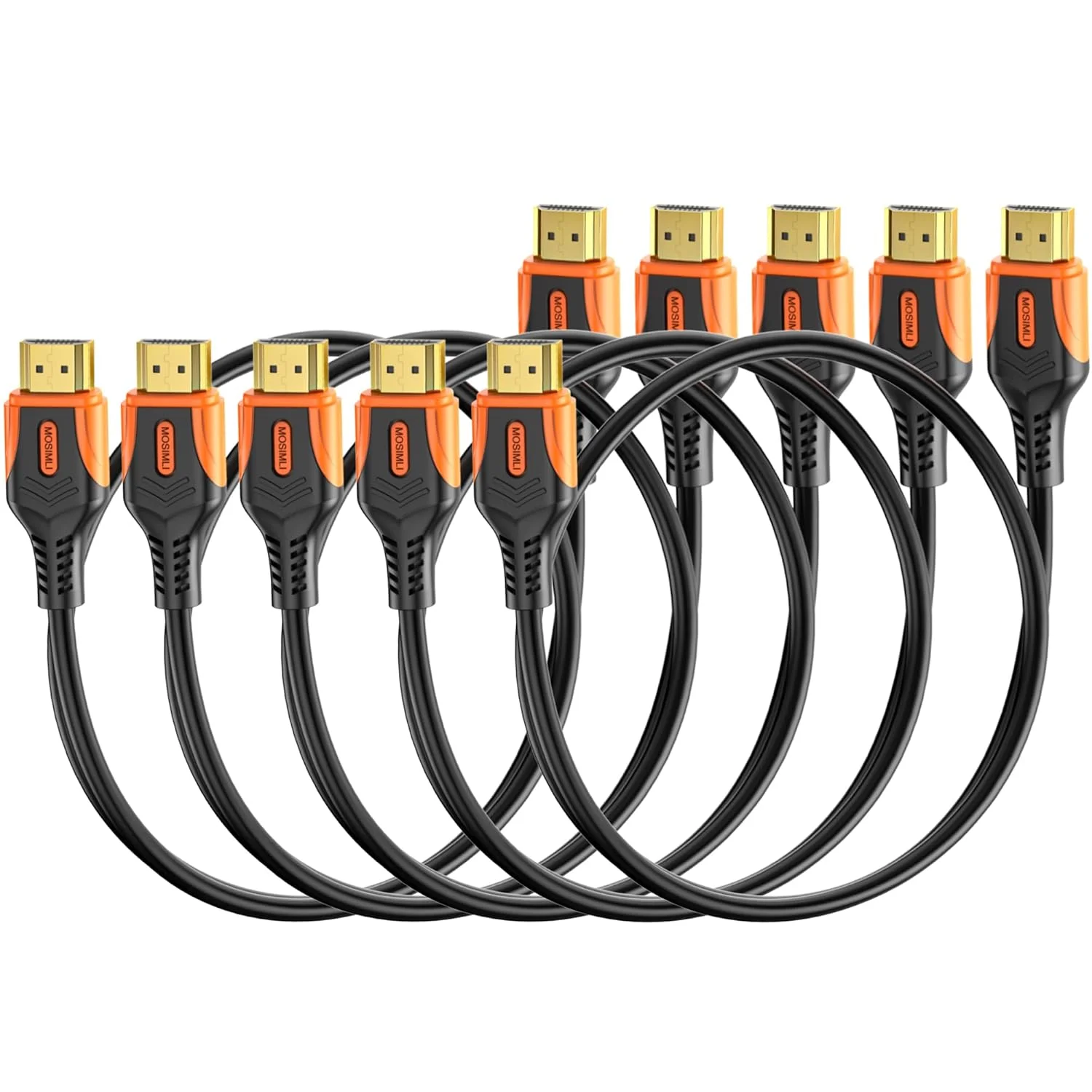 کابل HDMI 2.0 با کیفیت 4K، طول 3 فوت، بسته 5 عددی، کابل HDMI پرسرعت 18 گیگابیت بر ثانیه برای اتصال منظم، پشتیبانی از 4K@60Hz و 2K@240Hz، HDR10، ARC، Dolby، DTS، HDCP 2.2 برای تلویزیون، مانیتور، کامپیوتر، لپ تاپ، سوئیچ/اسپلیتر HDMI، هاب، KVM