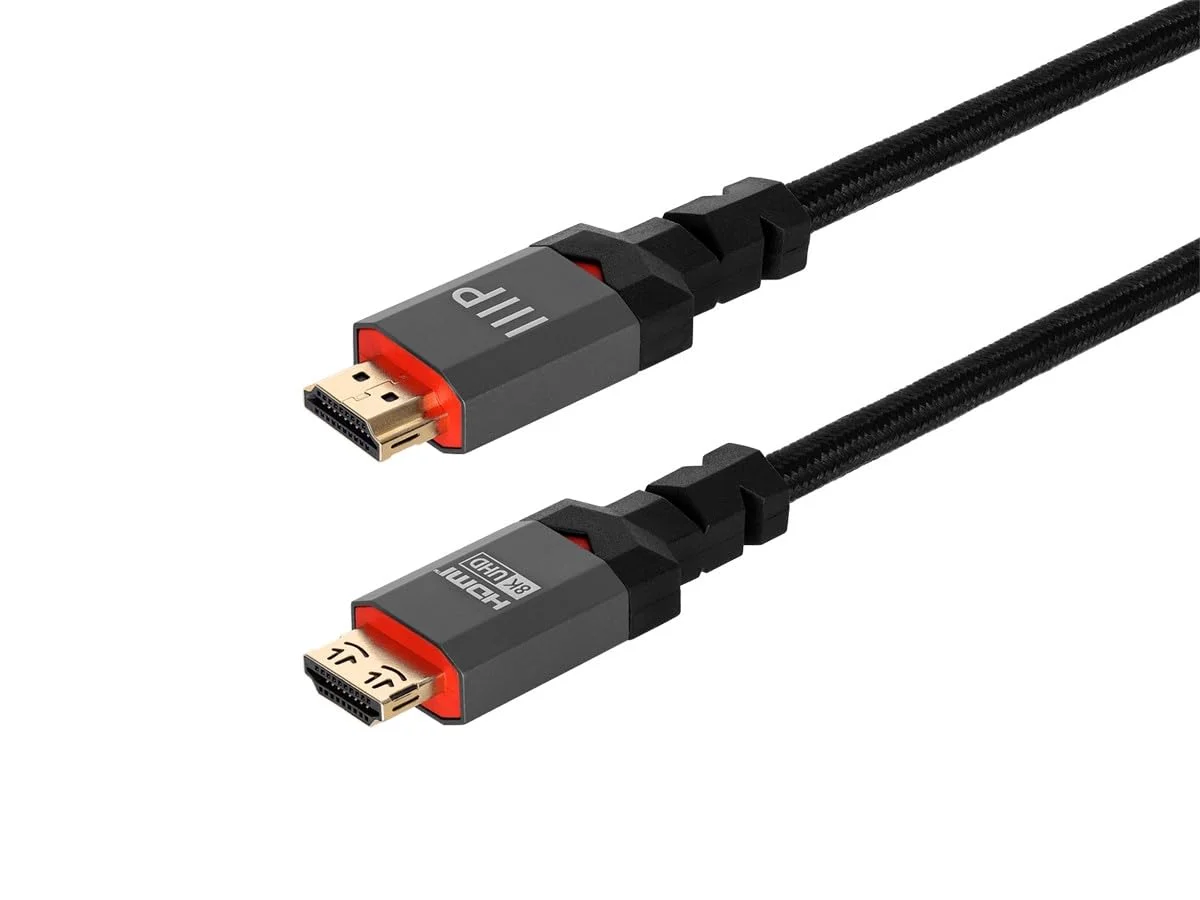 کابل HDMI مونوپرایس 8K با سرعت فوق العاده بالا - طول 90 سانتی متر - مشکی | بافته شده - HDMI 2.1, 8K@60Hz, 4k@120Hz, 48Gbps, HDR, VRR, CL3 مناسب نصب داخل دیوار