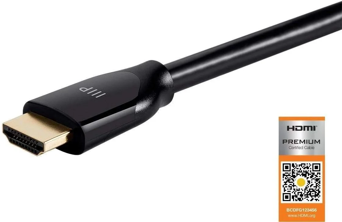 کابل HDMI پرسرعت ممتاز تایید شده Monoprice 4K - 4K60Hz، 18 گیگابیت بر ثانیه، HDR، 9 متر، مشکی