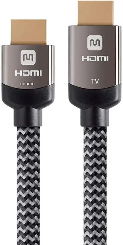 کابل HDMI پرسرعت فعال Monoprice، 4K@60Hz، 18Gbps، HDR، 26AWG، YUV 4:4:4، HDCP 2.2، روکش بافته شده، CL3، 7.6 متر، خاکستری - سری Luxe