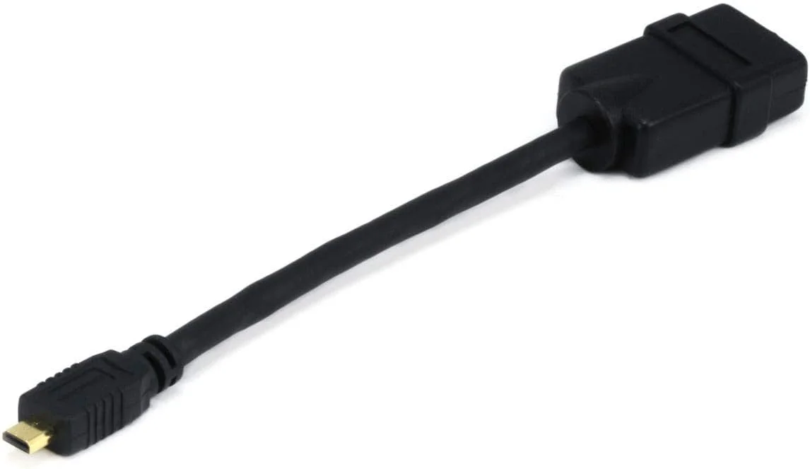 کابل HDMI پرسرعت 6 اینچی مونوپرایس 34AWG با اترنت - کانکتور HDMI Micro نر به کانکتور HDMI ماده - مشکی