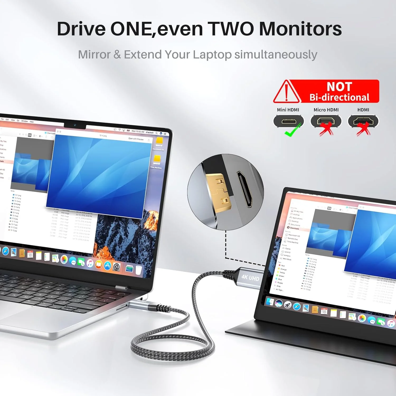 کابل USB C به Mini HDMI با کیفیت 4K، طول 1 متر، پشتیبانی از 4K@60Hz و 2K@120Hz، کابل یک طرفه پرسرعت Type-C به Mini HDMI، مناسب برای Steam Deck، ROG Ally، لپ تاپ، MacBook، KYY، ARZOPA، مانیتور قابل حمل MNN