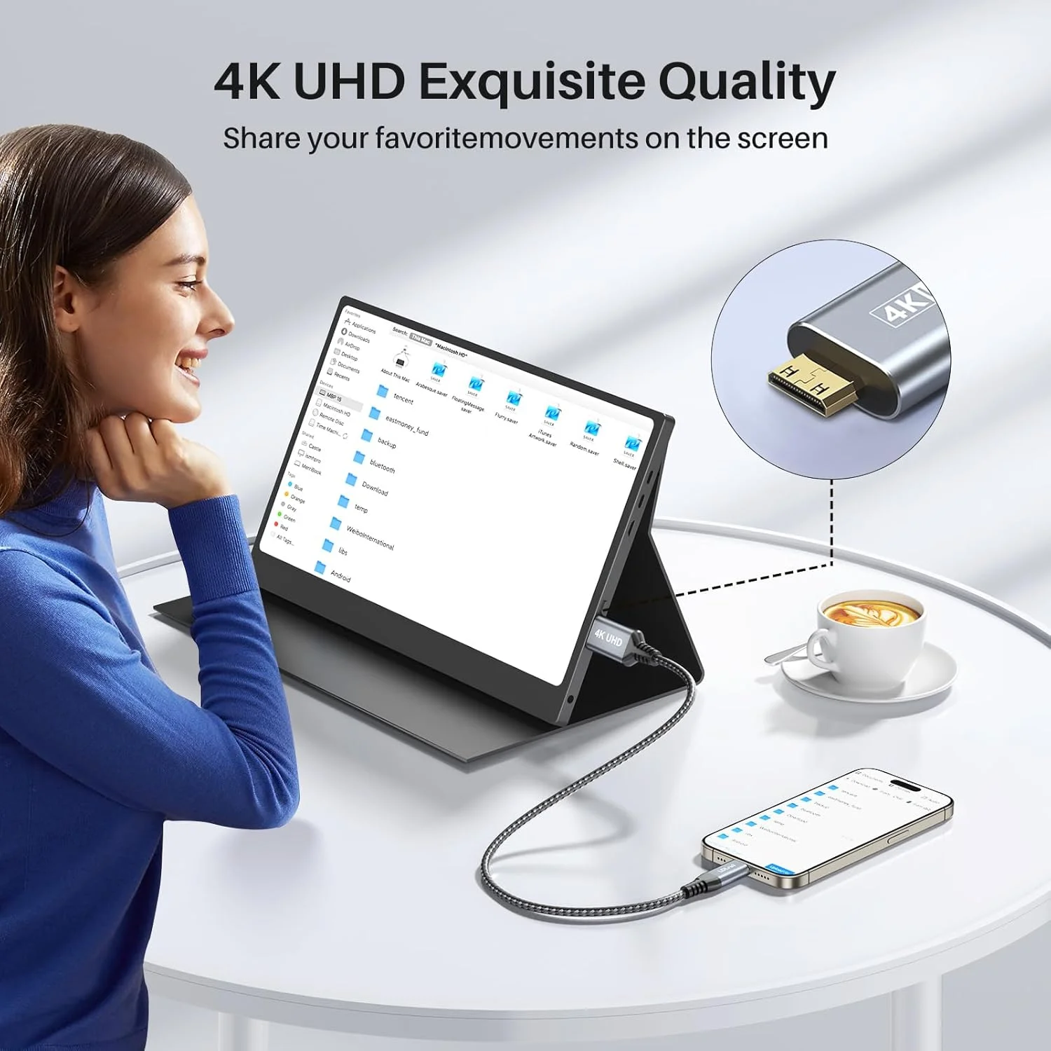 کابل USB C به Mini HDMI با کیفیت 4K، طول 1 متر، پشتیبانی از 4K@60Hz و 2K@120Hz، کابل یک طرفه پرسرعت Type-C به Mini HDMI، مناسب برای Steam Deck، ROG Ally، لپ تاپ، MacBook، KYY، ARZOPA، مانیتور قابل حمل MNN