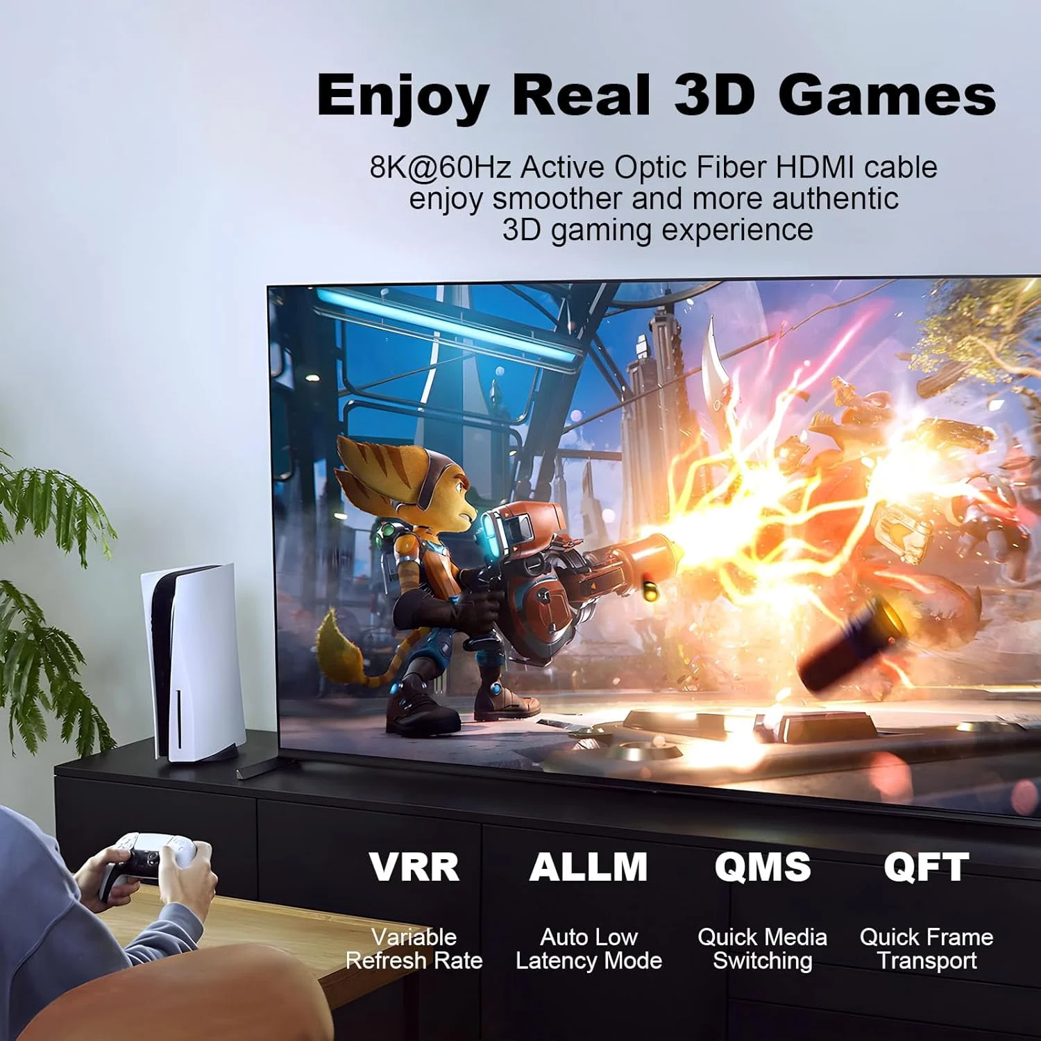 کابل فیبر نوری HDMI 2.1 با کیفیت 4K 8K طول 7.5 متر (25 فوت)، کابل HDMI فعال بلند 48 گیگابیت بر ثانیه، 8K 60Hz، 4K120Hz 2K 240Hz، رزولوشن بالا HDCP2.2&2.3، HDR، 3D، VRR، eARC، برای PS5، لپ تاپ، کامپیوتر و غیره کابل فیبر نوری HDMI 2.1 با کیفیت 4K 8K طول 7.5 متر (25 فوت)، کابل HDMI فعال بلند 48 گیگابیت بر ثانیه، 8K 60Hz، 4K120Hz 2K 240Hz، رزولوشن بالا HDCP2.2&2.3، HDR، 3D، VRR، eARC، برای PS5، لپ تاپ، کامپیوتر و غیره