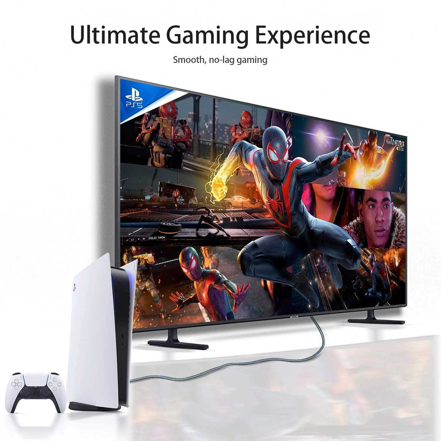 کابل HDMI لیداستار 4K طول 4.5 متر، کابل بافته شده HDMI 2.0 سرعت بالا | 4K@60Hz، Ultra HD، 2160p، ARC، HDR، 3D، HDCP 2.2 | برای ایکس باکس، PS5، تلویزیون، لپ تاپ، مانیتور