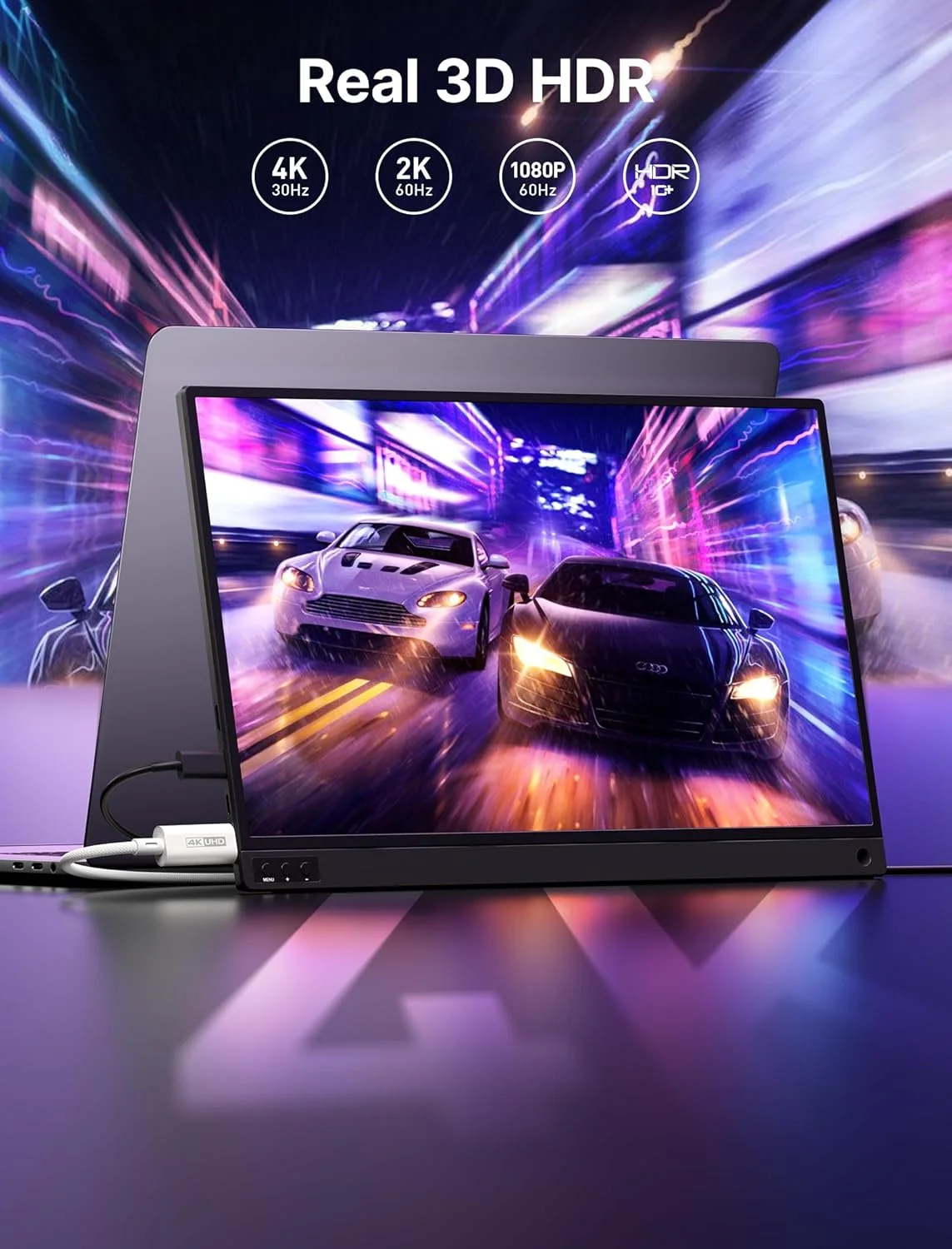 کابل USB نوع C به مینی HDMI جی ساکس 90 سانتی متری (نه HDMI)، کابل پرسرعت تایپ C به مینی HDMI (4K@30Hz/2K@60Hz/1080P) یک طرفه سازگار با مانیتور قابل حمل، استیم دک، لپ تاپ، تلفن، مک بوک، آیپد