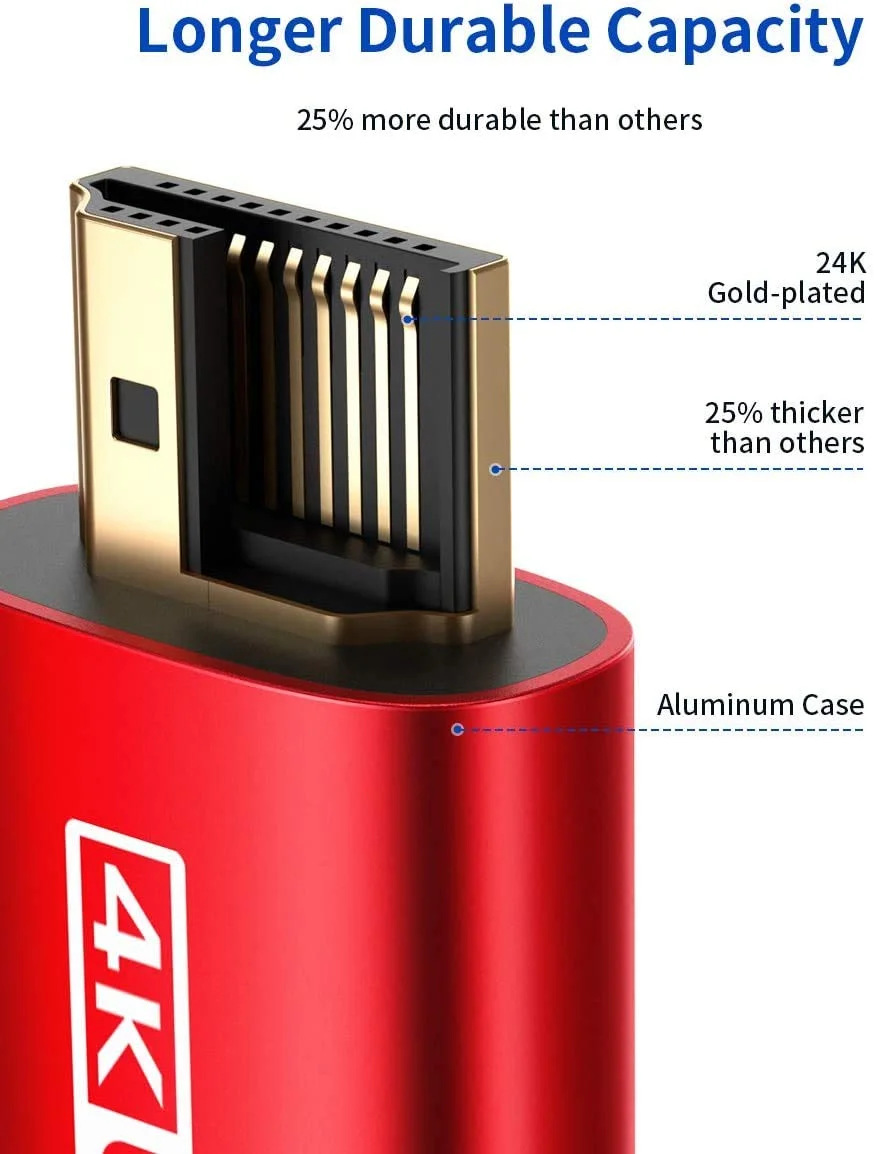 کابل HDMI بلند 4K، بسته 2 عددی، 7.6 متری، کابل بافته شده HDMI 2.0 پرسرعت 18 گیگابیت بر ثانیه، 4K 60 هرتز HDR، 2K 1440P 144 هرتز، 1080p، HDCP 2.2، 3D، ARC، اترنت سازگار با مانیتور تلویزیون هوشمند PC PS5 PS4 Blu-ray - قرمز کابل HDMI بلند 4K، بسته 2 عددی، 7.6 متری، کابل بافته شده HDMI 2.0 پرسرعت 18 گیگابیت بر ثانیه، 4K 60 هرتز HDR، 2K 1440P 144 هرتز، 1080p، HDCP 2.2، 3D، ARC، اترنت سازگار با مانیتور تلویزیون هوشمند PC PS5 PS4 Blu-ray - قرمز