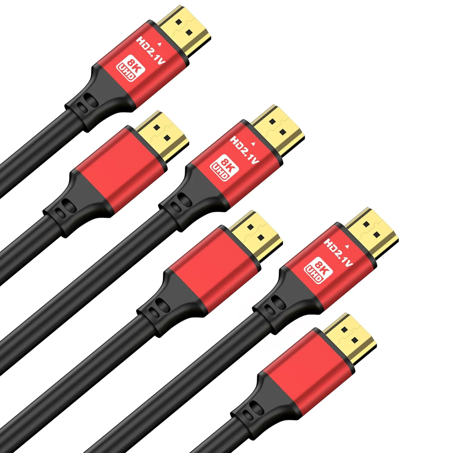 کابل های HDMI 8K با سرعت 48 گیگابیت بر ثانیه نسخه 2.1، طول 45 سانتی متر، بسته 3 عددی، 60 هرتز، 4K 2.0 با سرعت 120 هرتز و 18 گیگابیت بر ثانیه، کابل HDMI پرسرعت، Ultra HD، بازگشت صدای اترنت، ویدئو 4K، 1080p، سه بعدی، Arc، HDR سازگار با Xbox، PS5/PS4، HDTV، لپ تاپ و غیره