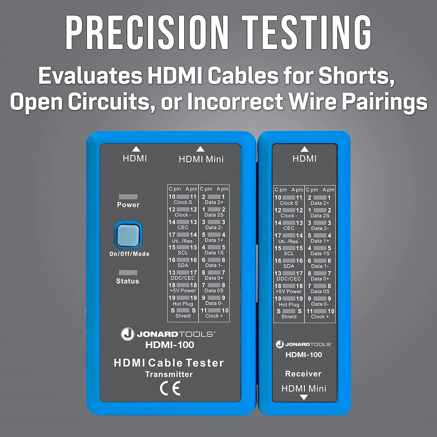 تستر کابل HDMI جانارد تولز مدل HDMI-100 برای کابل های HDMI و مینی HDMI، مشکی