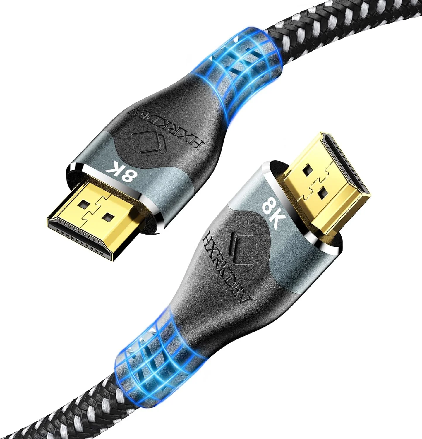 کابل HDMI 8K به طول 2 متر، کابل HDMI 2.1 با سرعت فوق العاده بالا (48 گیگابیت بر ثانیه)، 8K@60Hz، 4K@120Hz، HDCP 2.2 و 2.3، کانکتورهای روکش طلای 24 عیار سازگار با تلویزیون های HD، مانیتور، لپ تاپ، ایکس باکس PS4/PS5 و غیره