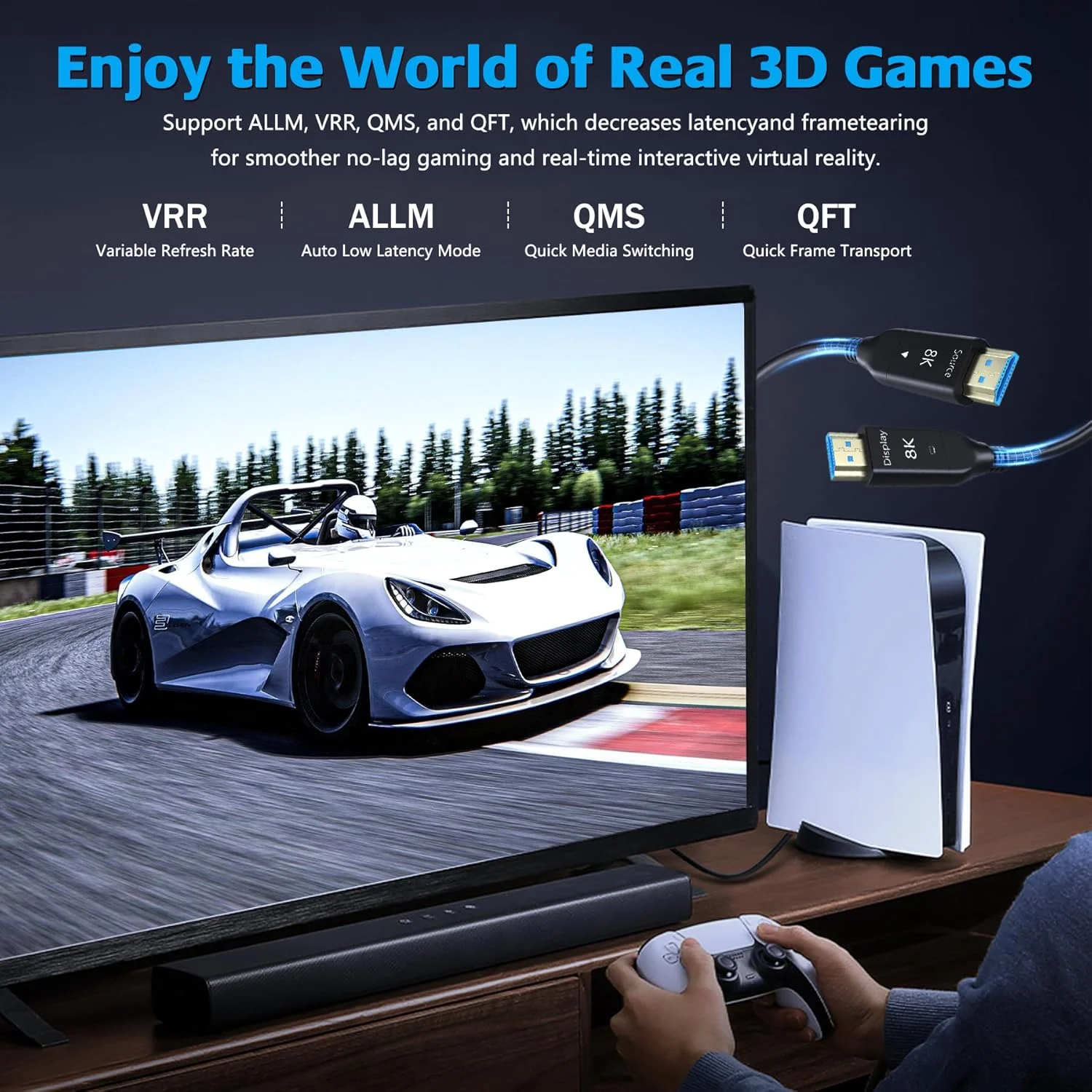 کابل HDMI 2.1 با کیفیت 8K 10K 4K و سرعت 48Gbps، طول 2 متر، کابل دارای گواهینامه سرعت فوق العاده بالا، پشتیبانی از 10K 8K@60Hz، 4K@120Hz، DTS:X، HDCP 2.2 & 2.3، HDR 10، eARC سازگار با Netflix Roku TV PS5 Xbox و غیره