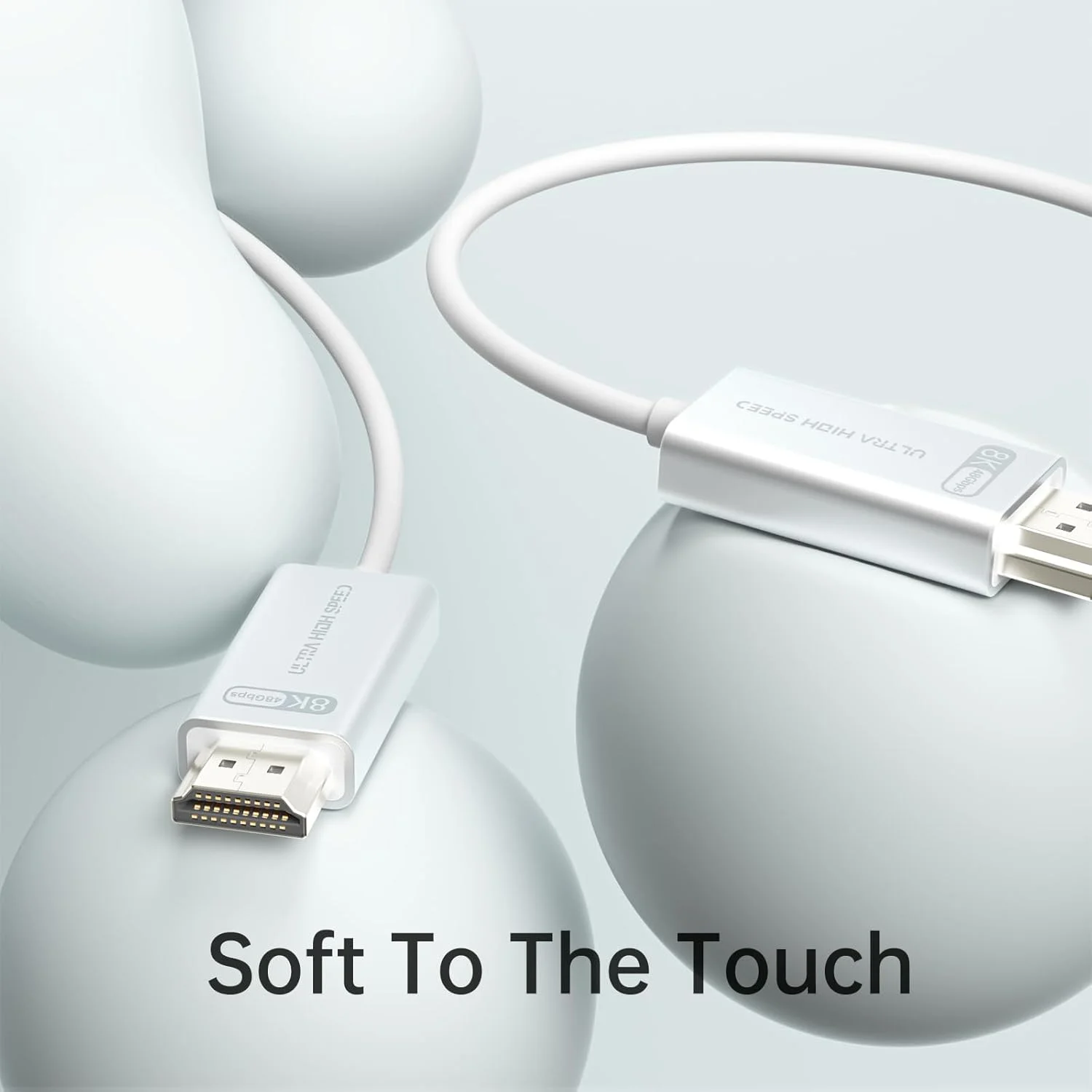 کابل فیبر نوری HDMI 2.1 با کیفیت 10K 8K طول 4.5 متر، کابل HDMI سفید فوق العاده انعطاف پذیر 48 گیگابیت بر ثانیه، پشتیبانی از 8K60Hz و 4K120Hz، پشتیبانی از eARC، Dolby، HDCP 2.2&2.3، HDR 10، سازگار با Blu-ray Roku LG PS5 PS4 Xbox RTX