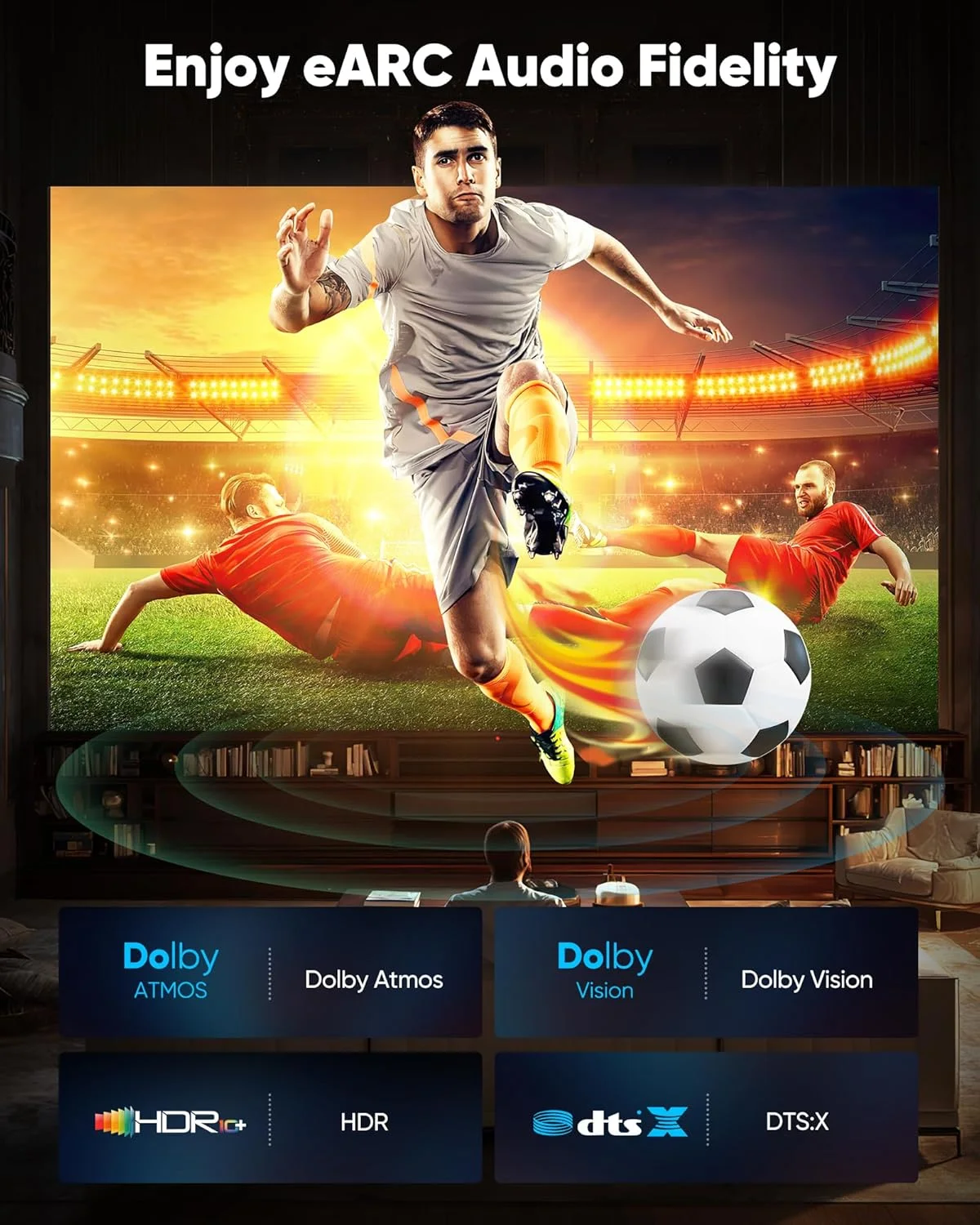 کابل HDMI بلند Highwings، طول 6 متر، 10K 8K 4K Ultra HD سرعت بالا 2.1 با سرعت 48Gbps بافته شده - 4K@120Hz 8K@60Hz, DTS:X, HDCP 2.2&2.3, Dynamic HDR 10 سازگار با Roku TV/PS5/HDTV/Blu-ray