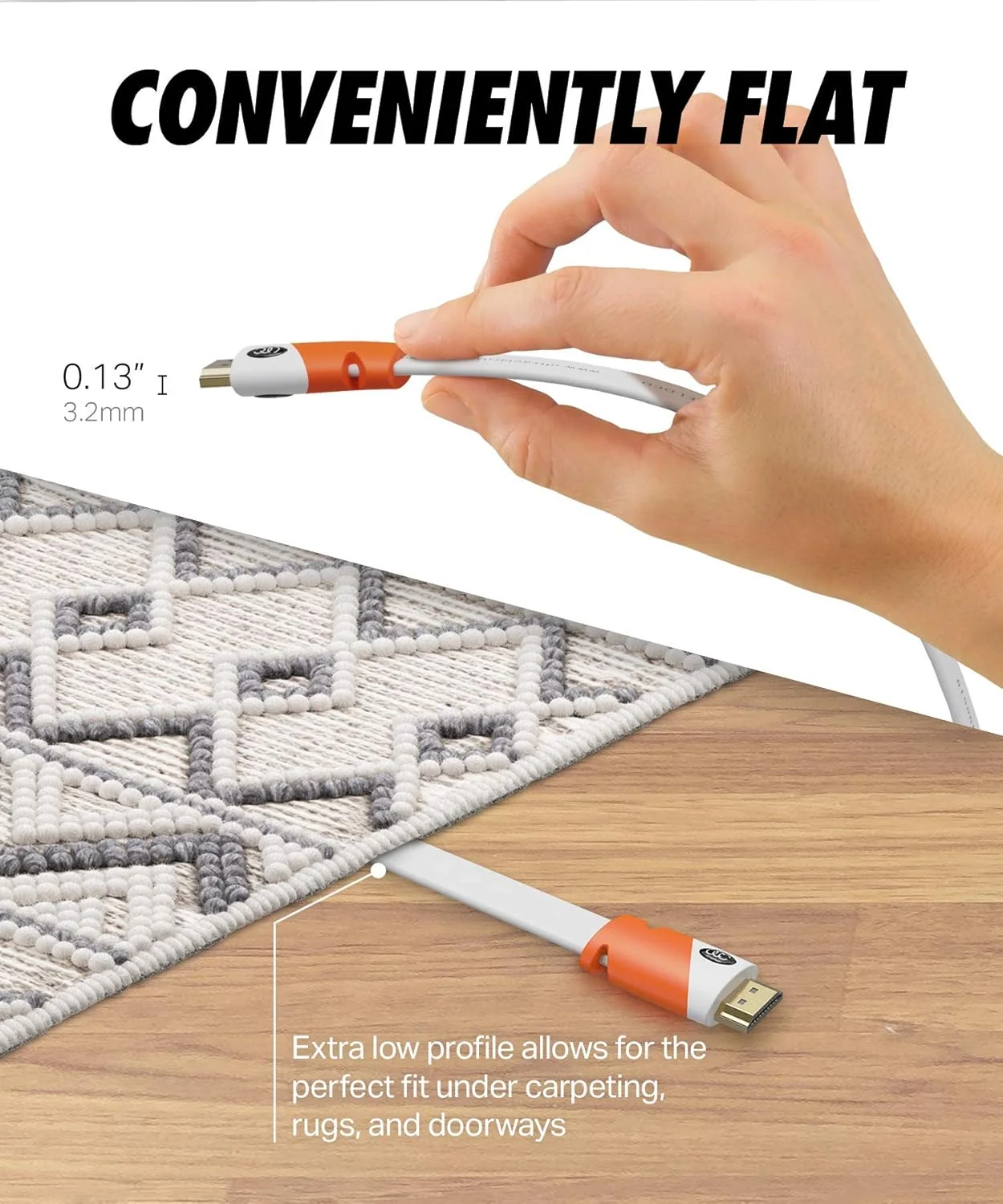 کابل تخت HDMI - 2.0 - سیم تخت HDMI سرعت بالا، از Ultra Clarity - دارای رتبه CL3 - کانال بازگشت صدا (ARC) 4K Ultra HD 2160p / پهنای باند تا 18 گیگابیت بر ثانیه / 3D HD 2 X 1080p Ready (7.6 متر، یک بسته) کابل تخت HDMI - 2.0 - سیم تخت HDMI سرعت بالا، از Ultra Clarity - دارای رتبه CL3 - کانال بازگشت صدا (ARC) 4K Ultra HD 2160p / پهنای باند تا 18 گیگابیت بر ثانیه / 3D HD 2 X 1080p Ready (7.6 متر، یک بسته)