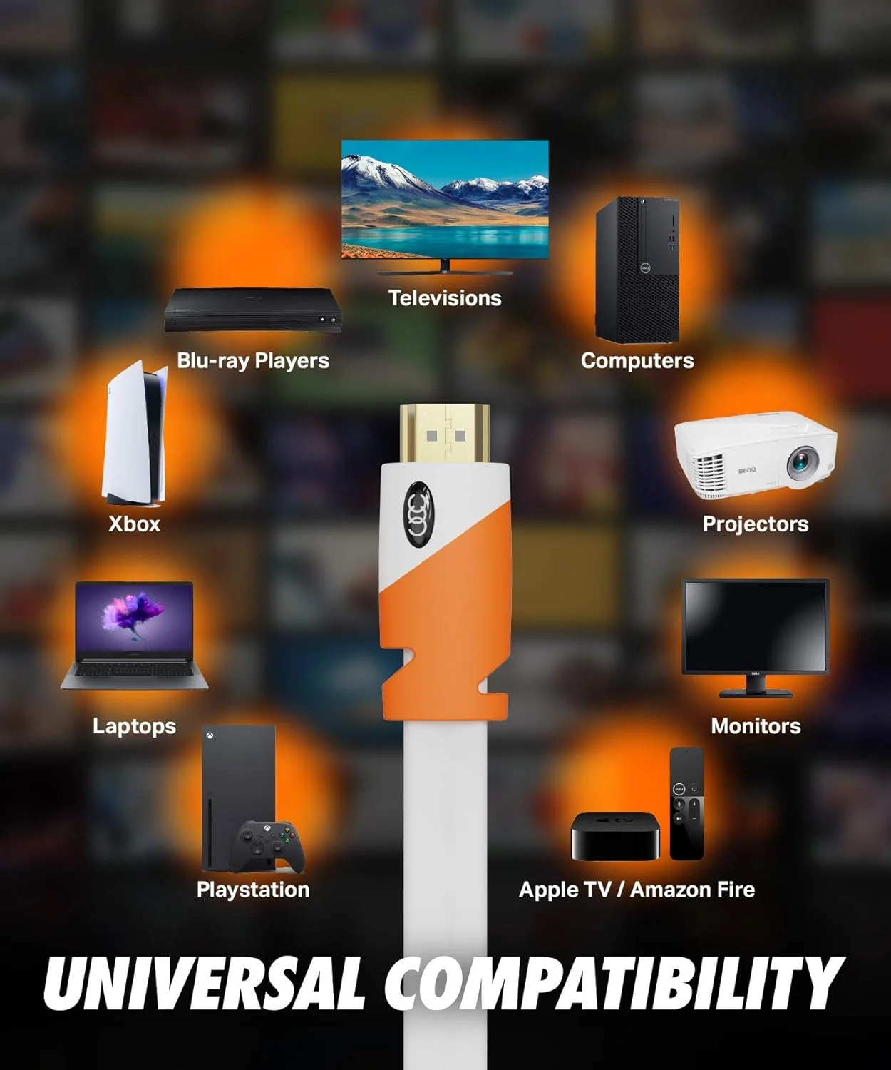 کابل تخت HDMI - 2.0 - سیم تخت HDMI سرعت بالا، از Ultra Clarity - دارای رتبه CL3 - کانال بازگشت صدا (ARC) 4K Ultra HD 2160p / پهنای باند تا 18 گیگابیت بر ثانیه / 3D HD 2 X 1080p Ready (7.6 متر، یک بسته) کابل تخت HDMI - 2.0 - سیم تخت HDMI سرعت بالا، از Ultra Clarity - دارای رتبه CL3 - کانال بازگشت صدا (ARC) 4K Ultra HD 2160p / پهنای باند تا 18 گیگابیت بر ثانیه / 3D HD 2 X 1080p Ready (7.6 متر، یک بسته)