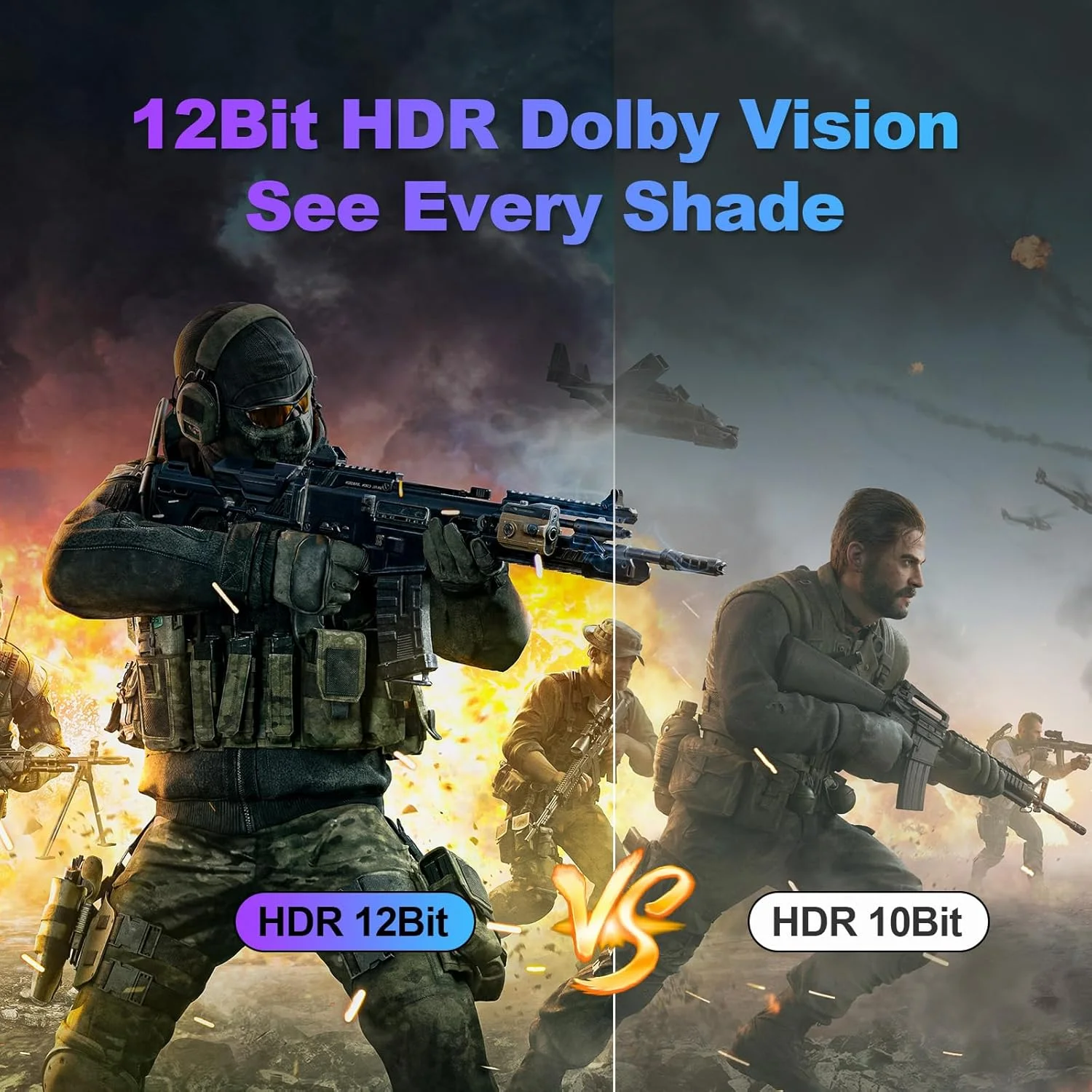 کابل HDMI 2.1 با سرعت فوق العاده بالا 48 گیگابیت بر ثانیه، با روکش نایلونی بافته شده - 8K@60Hz 4K@120Hz سازگار با مانیتور/تلویزیون/PS5 4 3/لپ تاپ/ایکس باکس سری X/پروژکتور/دستگاه پخش Blu-ray