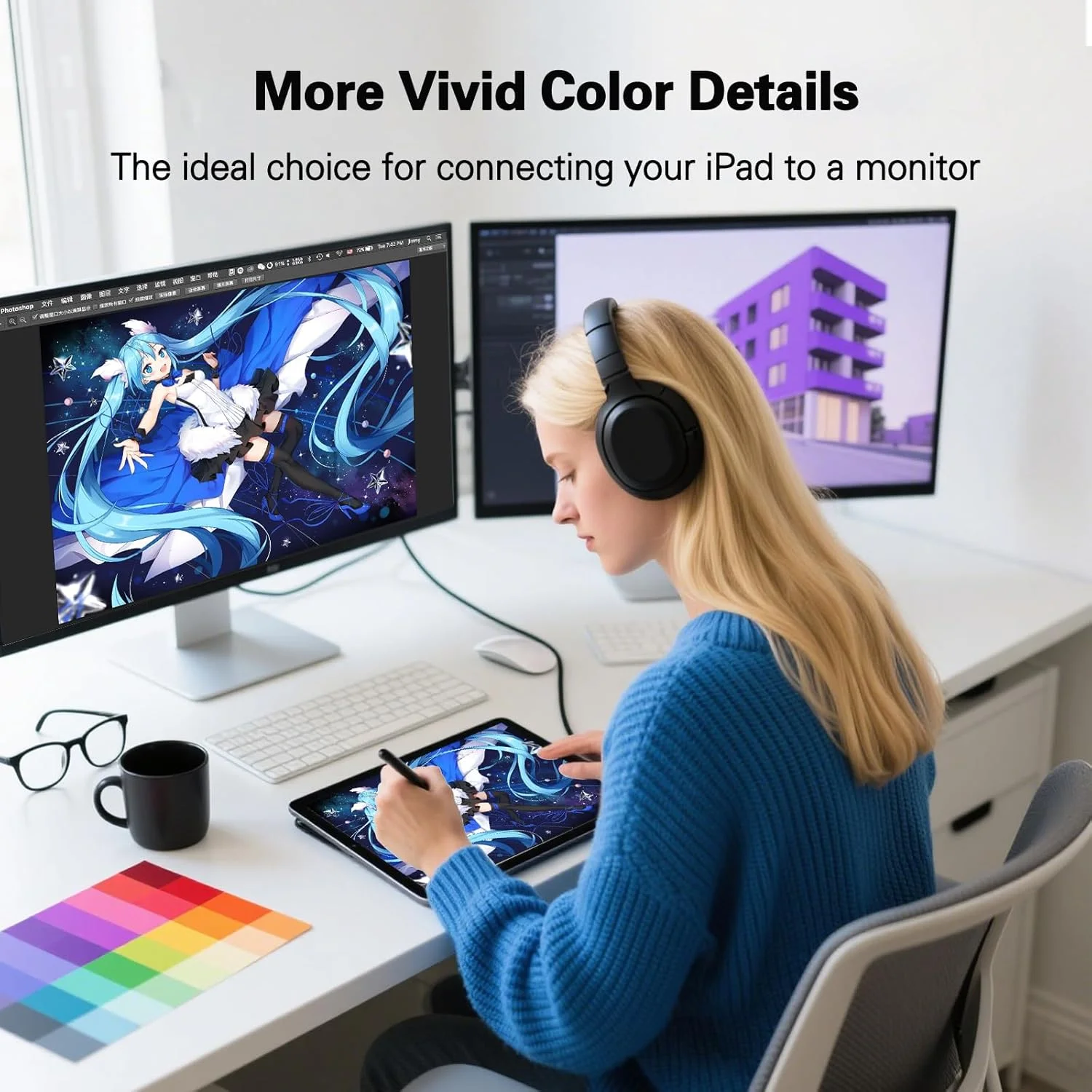 کابل USB C به HDMI طول 1 متر - کابل Type C به HDMI با کیفیت 4K@30Hz برای MacBook، iPhone 15/16، Galaxy S9-S24، iPad Pro، سازگار با Thunderbolt 3/4