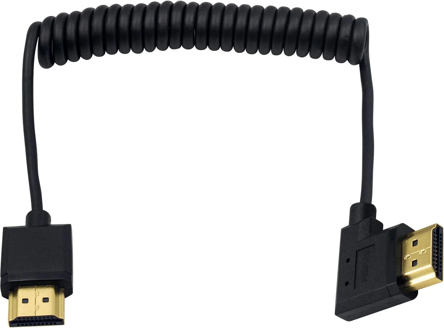 کابل HDMI فنری کوتاه Duttek 4K، 30 تا 120 سانتی متر، کابل HDMI نر به نر با زاویه 90 درجه چپ، فوق العاده نازک/کوچک برای استیک های تلویزیون 3D و 4K Ultra HD