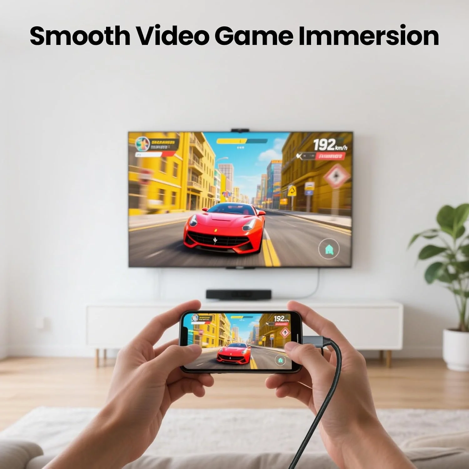 کابل USB C به HDMI طول 1 متر - کابل Type C به HDMI با کیفیت 4K@30Hz برای MacBook، iPhone 15/16، Galaxy S9-S24، iPad Pro، سازگار با Thunderbolt 3/4