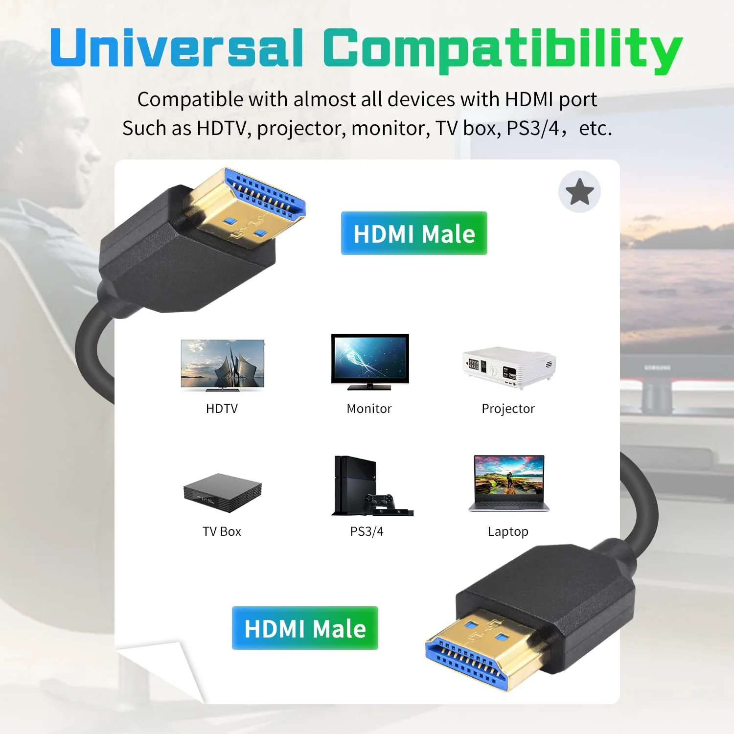 کابل HDMI فنری 8K داتک، 30 سانتی متر - 120 سانتی متر، کابل کوتاه HDMI نر به نر 48 گیگابیت بر ثانیه با رزولوشن 8K@60Hz، 4K@240Hz و HDR برای ATOMOS Ninja V Sony A7siii Canon C300 C500 Ronin RS2 مانیتور دوربین، کارت های کپچر، PS5