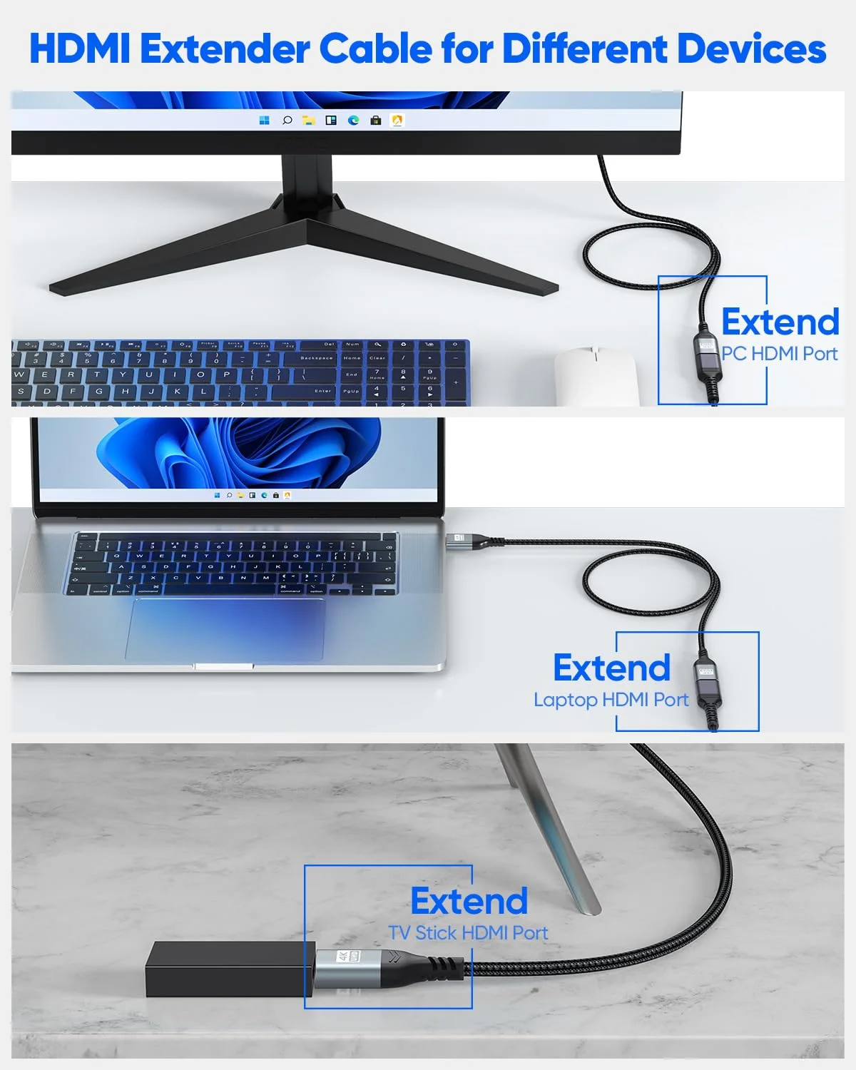کابل افزایش طول HDMI بیست فوت، کابل افزایش طول آداپتور HDMI نر به ماده بیست فوت، 4K@60Hz، 2K، 1080P، ARC، HDR سازگار با لپ تاپ، HDTV، مانیتور، Roku، Fire TV Stick، Xbox، PS5 کابل افزایش طول HDMI بیست فوت، کابل افزایش طول آداپتور HDMI نر به ماده بیست فوت، 4K@60Hz، 2K، 1080P، ARC، HDR سازگار با لپ تاپ، HDTV، مانیتور، Roku، Fire TV Stick، Xbox، PS5