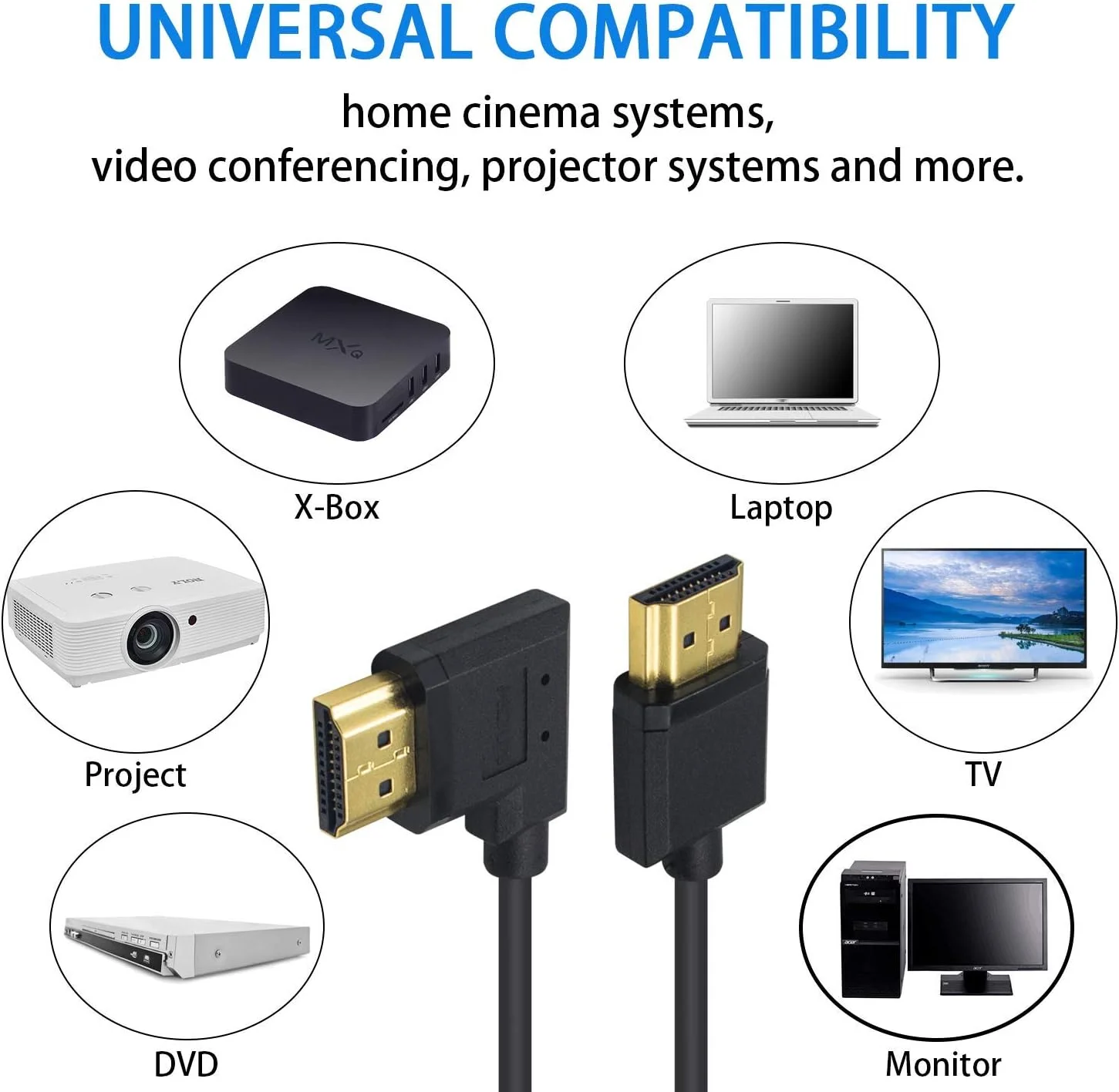 کابل HDMI فنری کوتاه Duttek 4K، 30 تا 120 سانتی متر، کابل HDMI نر به نر با زاویه 90 درجه چپ، فوق العاده نازک/کوچک برای استیک های تلویزیون 3D و 4K Ultra HD کابل HDMI فنری کوتاه Duttek 4K، 30 تا 120 سانتی متر، کابل HDMI نر به نر با زاویه 90 درجه چپ، فوق العاده نازک/کوچک برای استیک های تلویزیون 3D و 4K Ultra HD