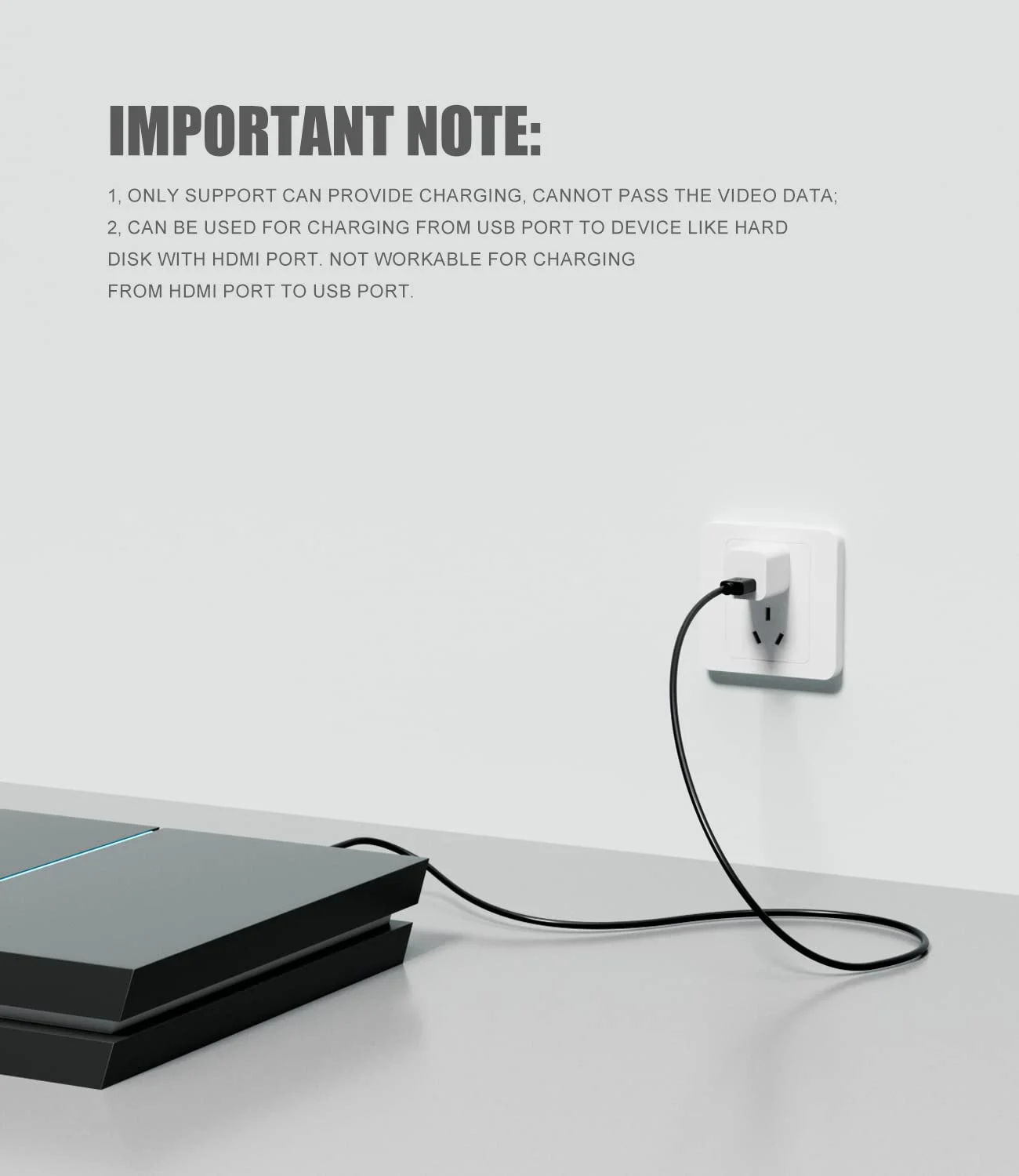 کابل شارژ USB به HDMI طول 1 متر، کابل آداپتور USB به HDMI برای مک، iOS، ویندوز 12/11/10/Vista/XP، تلویزیون های HD، گیرنده ماهواره، پخش کننده Blu-Ray و غیره